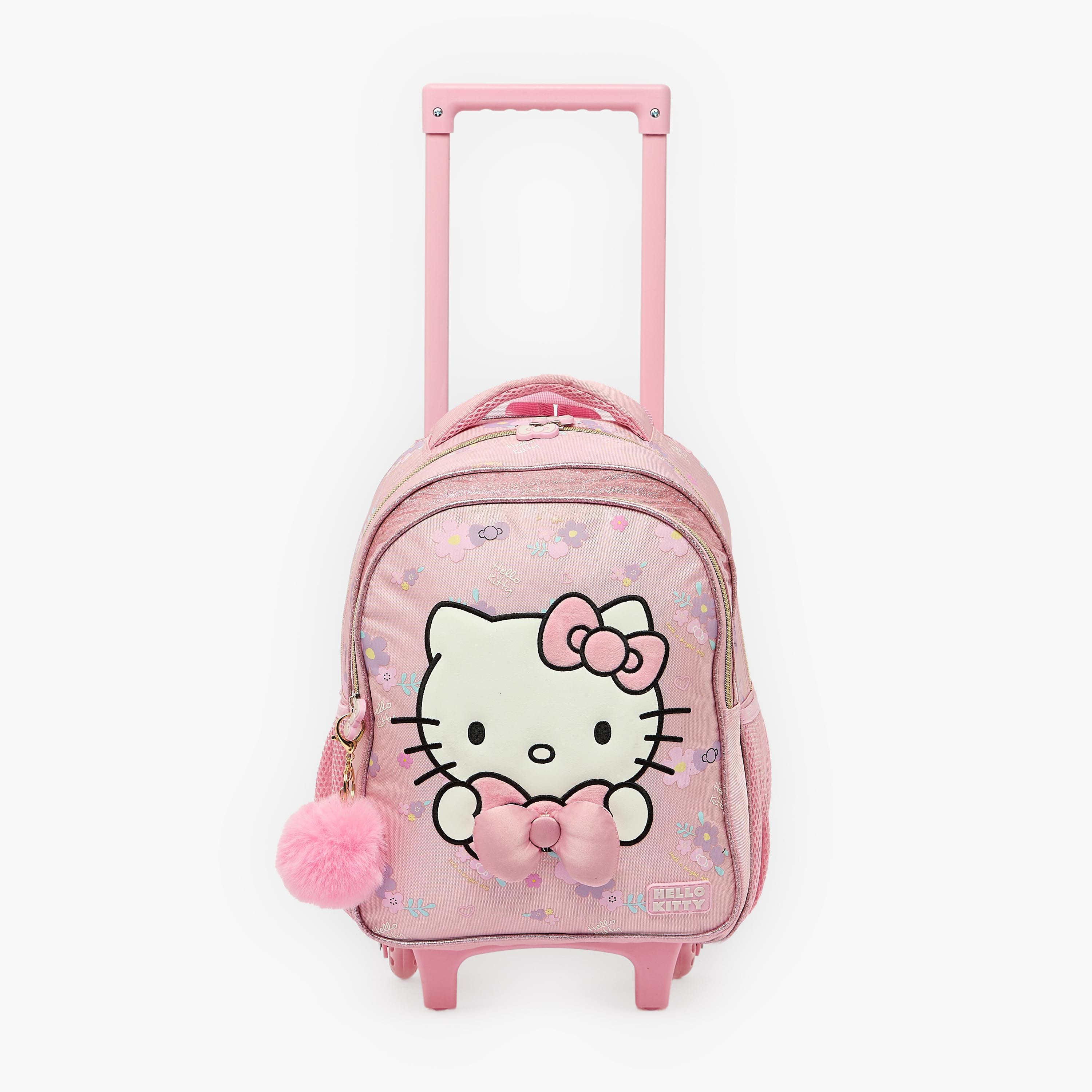 شنطة ترولي بمقبض قابل للسحب وطبعات للبنات 3- 5 سنوات من سانريو - 14 بوصة-school-bagsandbackpacks-trolleybags-image-2