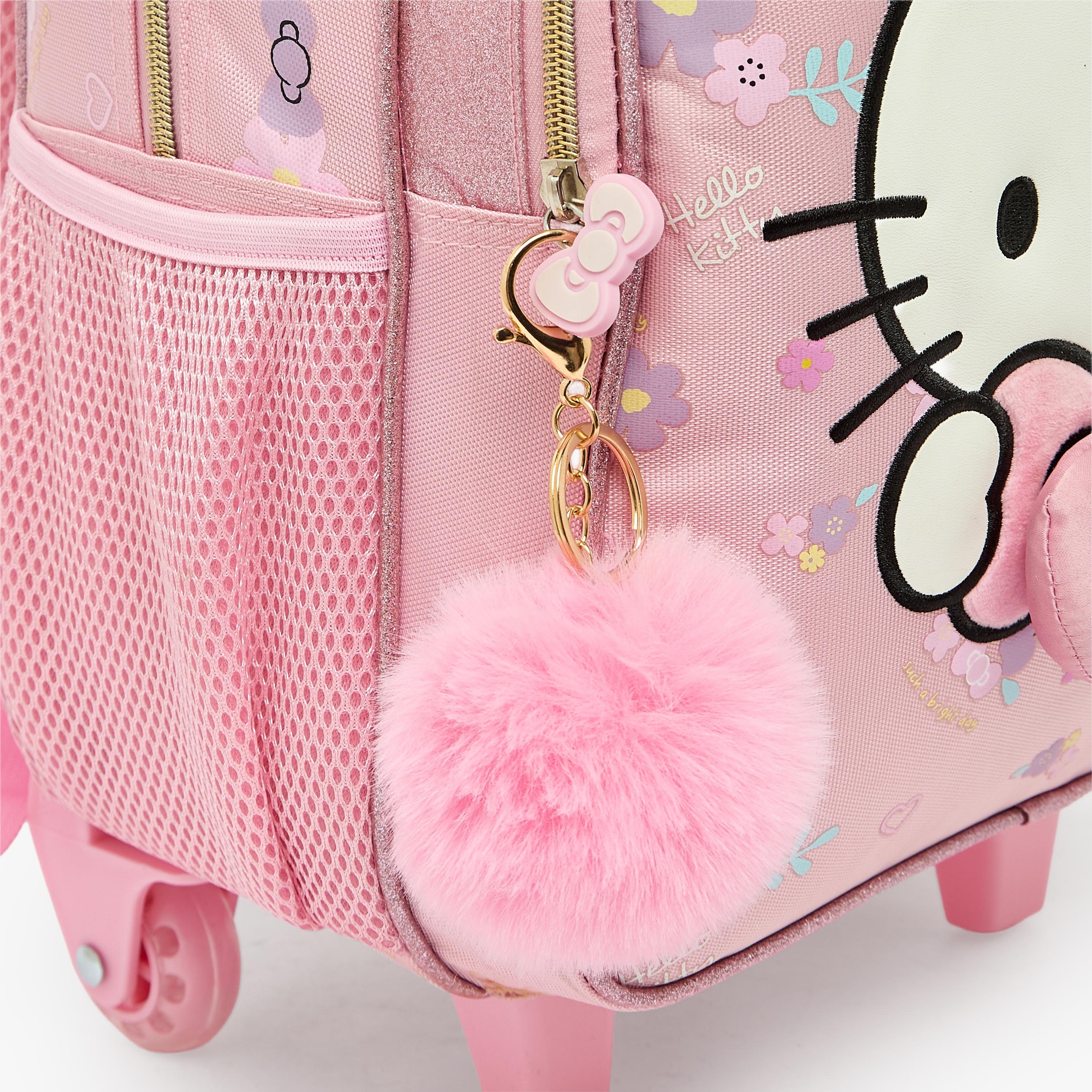 شنطة ترولي بمقبض قابل للسحب وطبعات للبنات 3- 5 سنوات من سانريو - 14 بوصة-school-bagsandbackpacks-trolleybags-image-3
