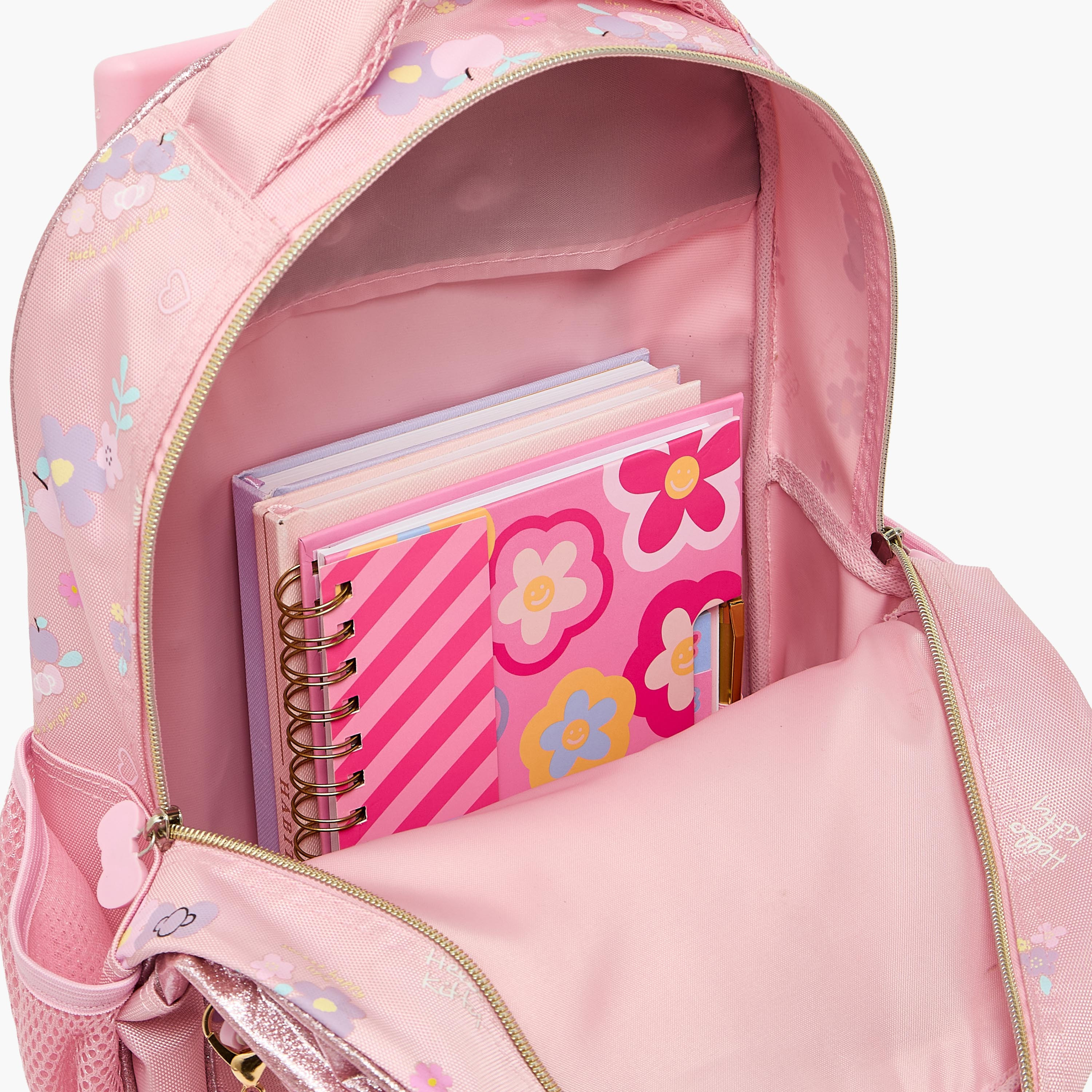 شنطة ترولي بمقبض قابل للسحب وطبعات للبنات 3- 5 سنوات من سانريو - 14 بوصة-school-bagsandbackpacks-trolleybags-image-6