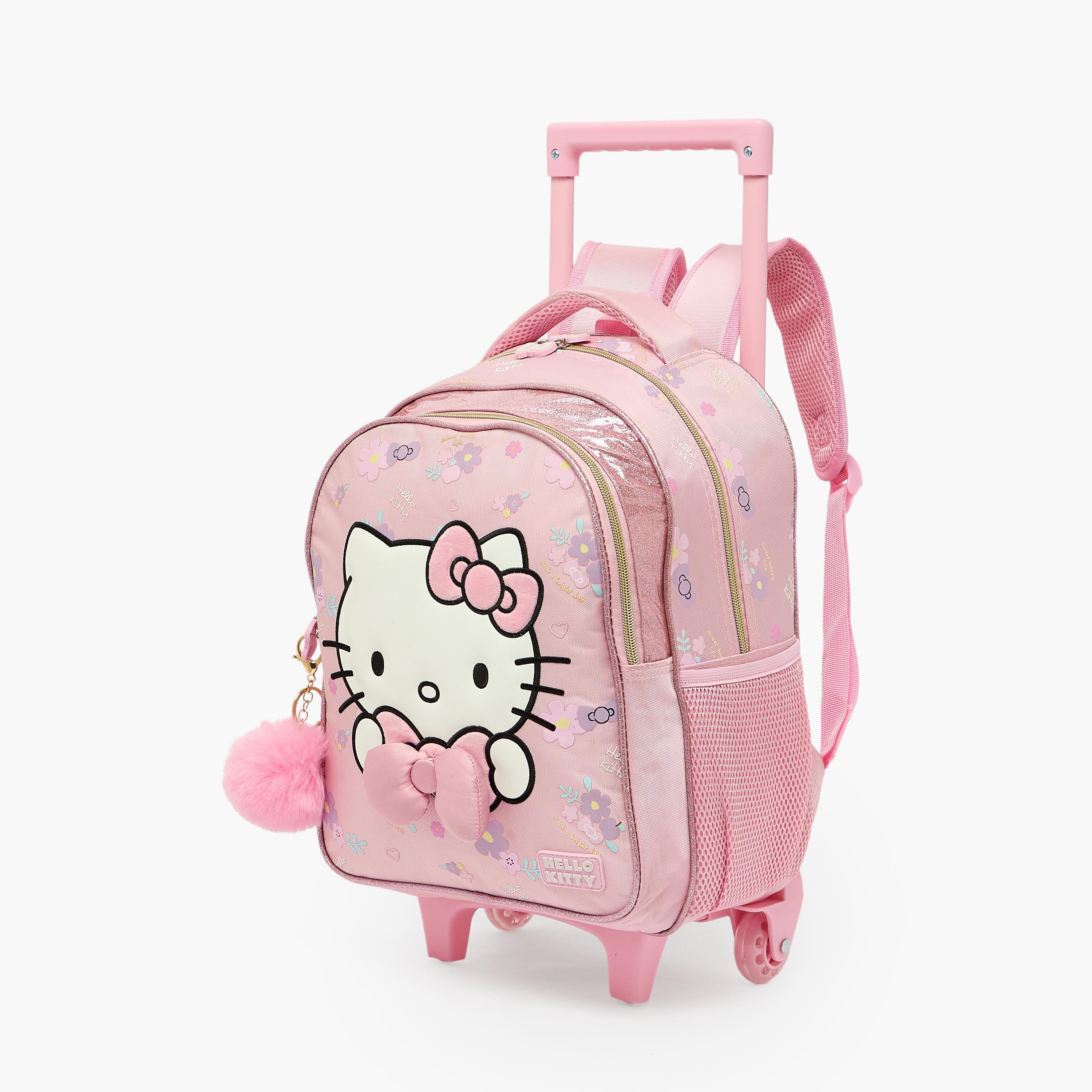 شنطة ترولي بمقبض قابل للسحب وطبعات للبنات 3- 5 سنوات من سانريو - 14 بوصة-school-bagsandbackpacks-trolleybags-image-8