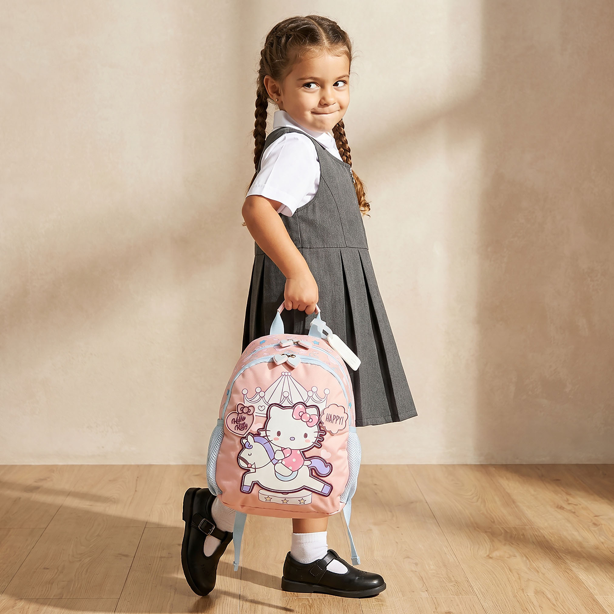شنطة ظهر بطبعة هيلو كيتي للبنات من 3-5 سنوات مع أحزمة كتف مبطنة من سانريو - 14 بوصة-school-bagsandbackpacks-backpacks-image-3