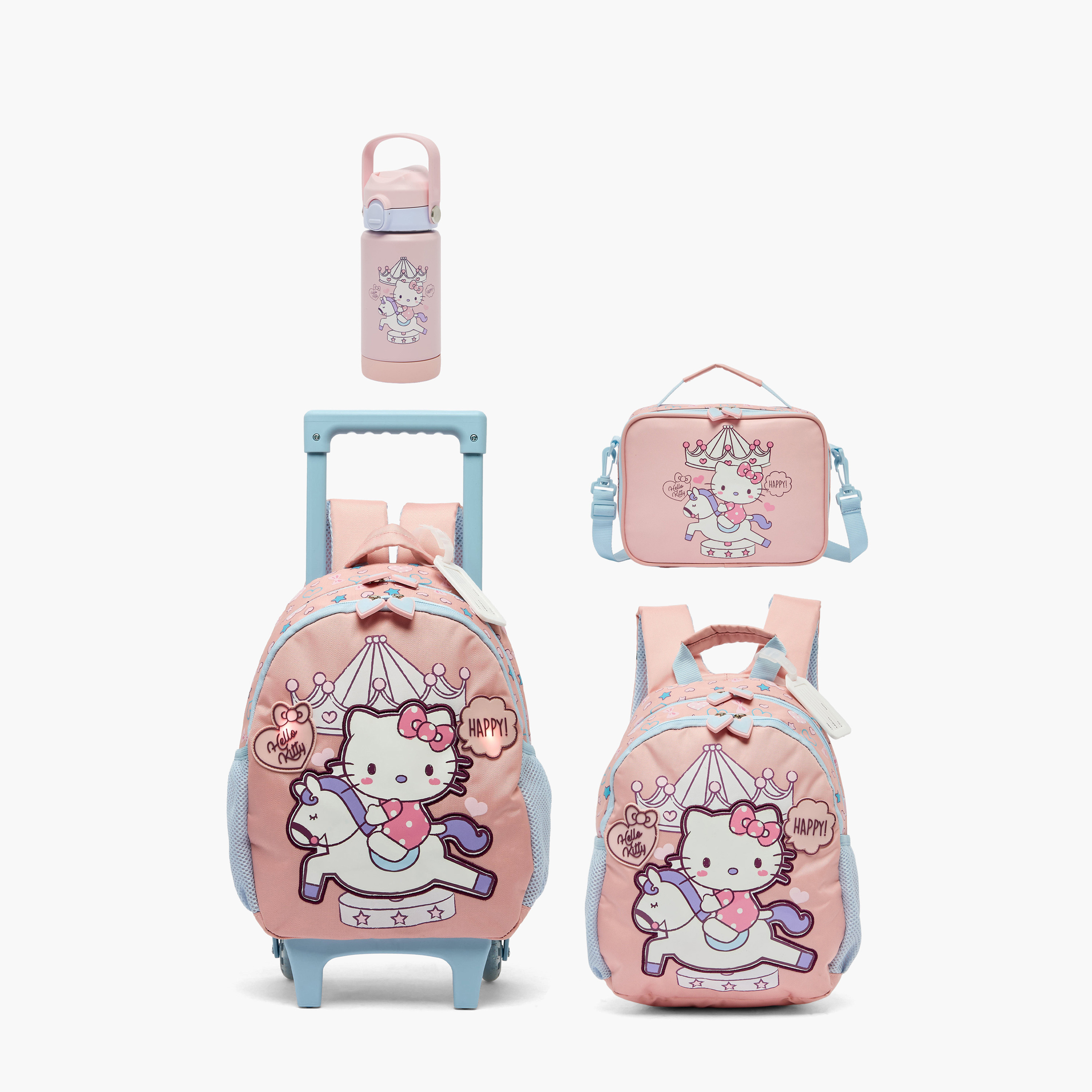 Sanrio Hello Kitty Print Trolley Bag for Girls 3-5 Years Retractable Handle - 14 inches-school-bagsandbackpacks-trolleybags-image-14