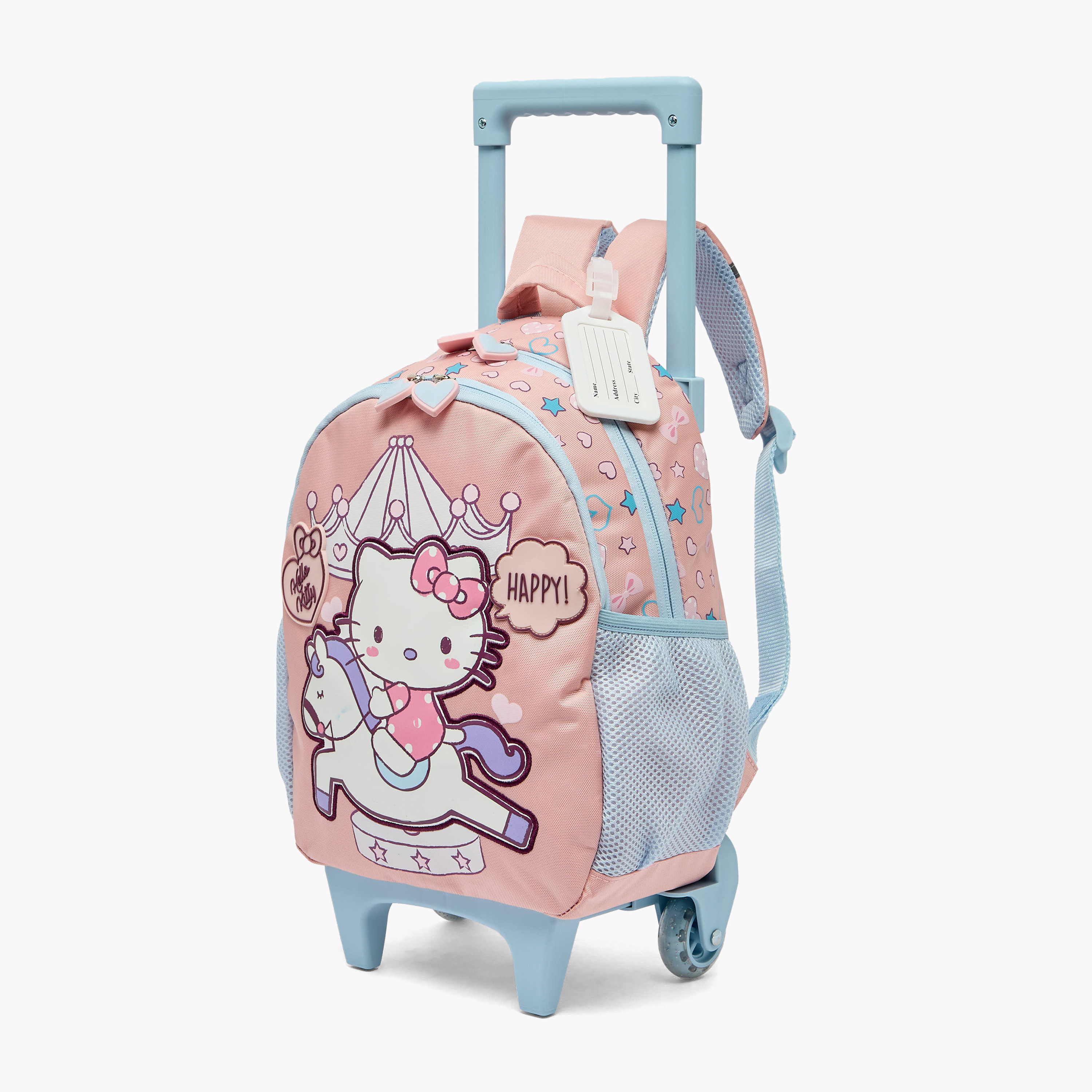 شنطة ترولي بطبعات هالو كيتي ومقبض قابل للسحب للبنات من 3-5 سنوات من سانريو - 14 بوصة-school-bagsandbackpacks-trolleybags-image-2