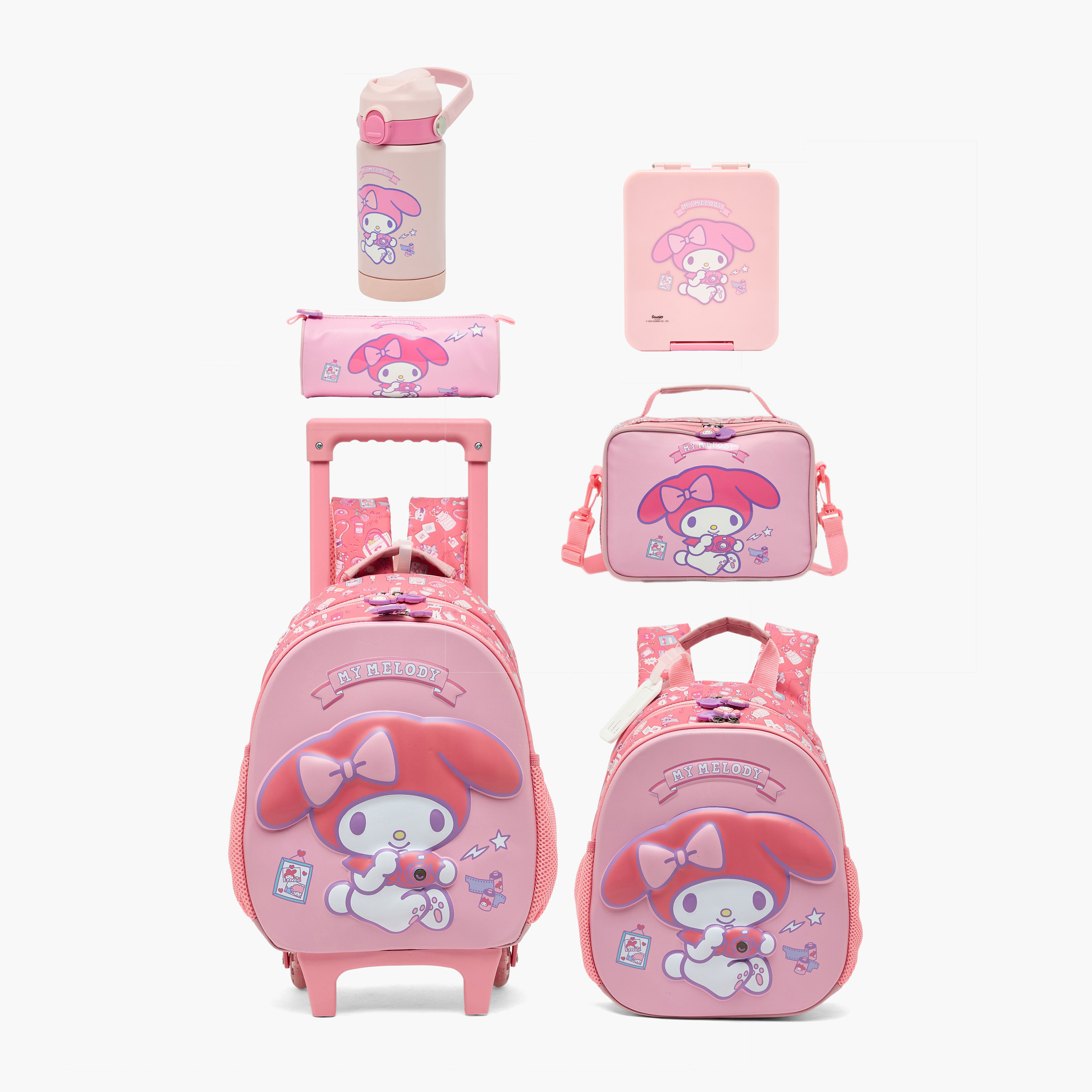 Sanrio My Melody Print Trolley Bag for Girls 3-5 Years Retractable Handle - 14 inches-school-bagsandbackpacks-trolleybags-image-15