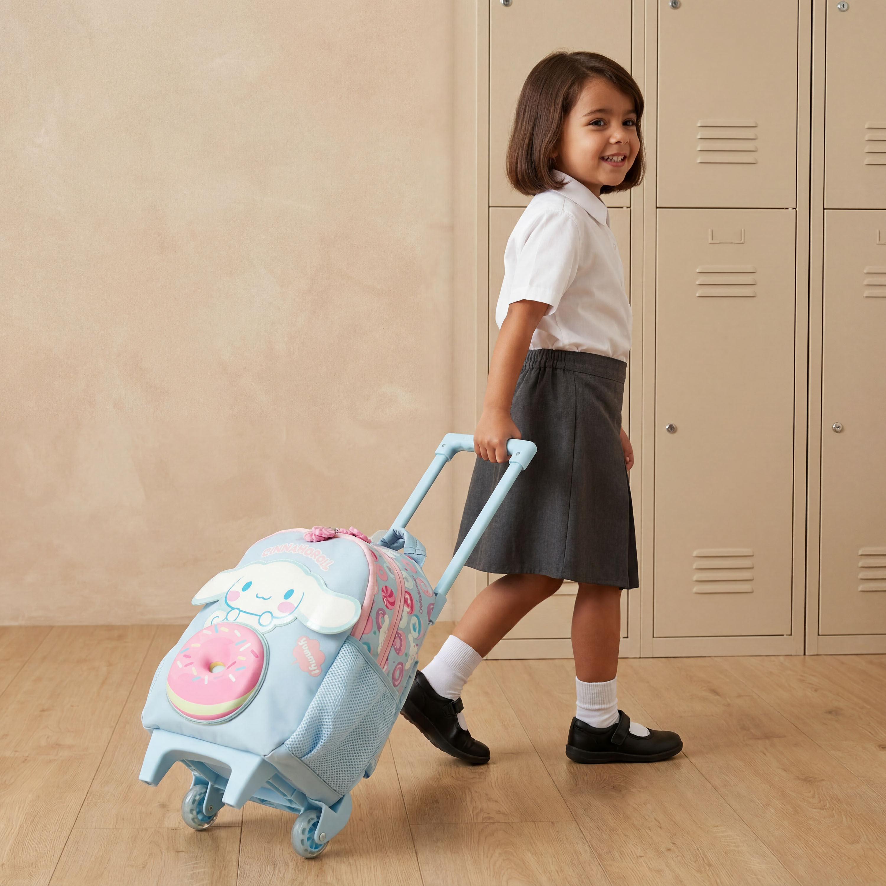 Sanrio Cinnamoroll Print Trolley Bag for Girls 3-5 Years with Durable Wheels - 14 inches-school-bagsandbackpacks-trolleybags-image-3