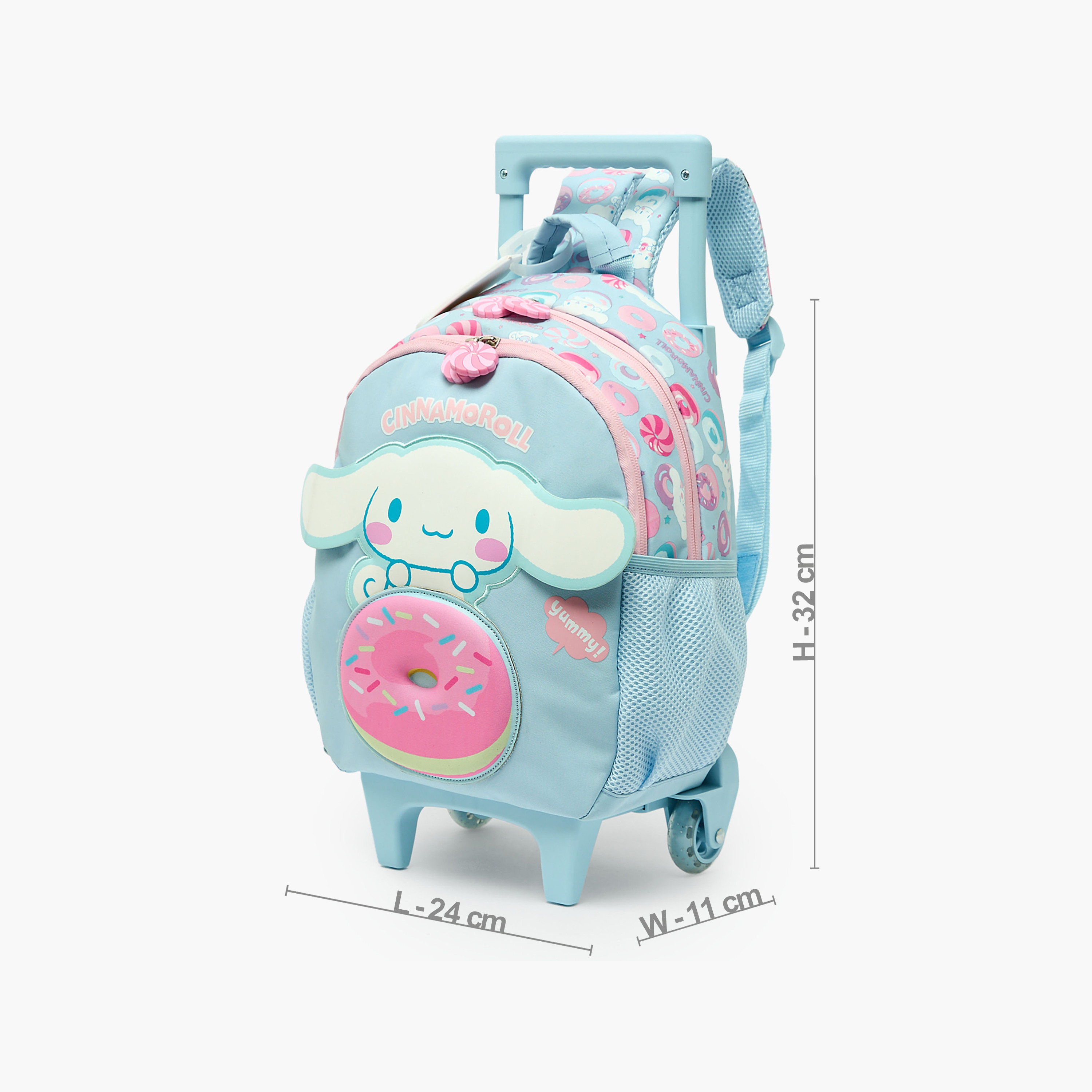 Sanrio Cinnamoroll Print Trolley Bag for Girls 3-5 Years with Durable Wheels - 14 inches-school-bagsandbackpacks-trolleybags-image-9