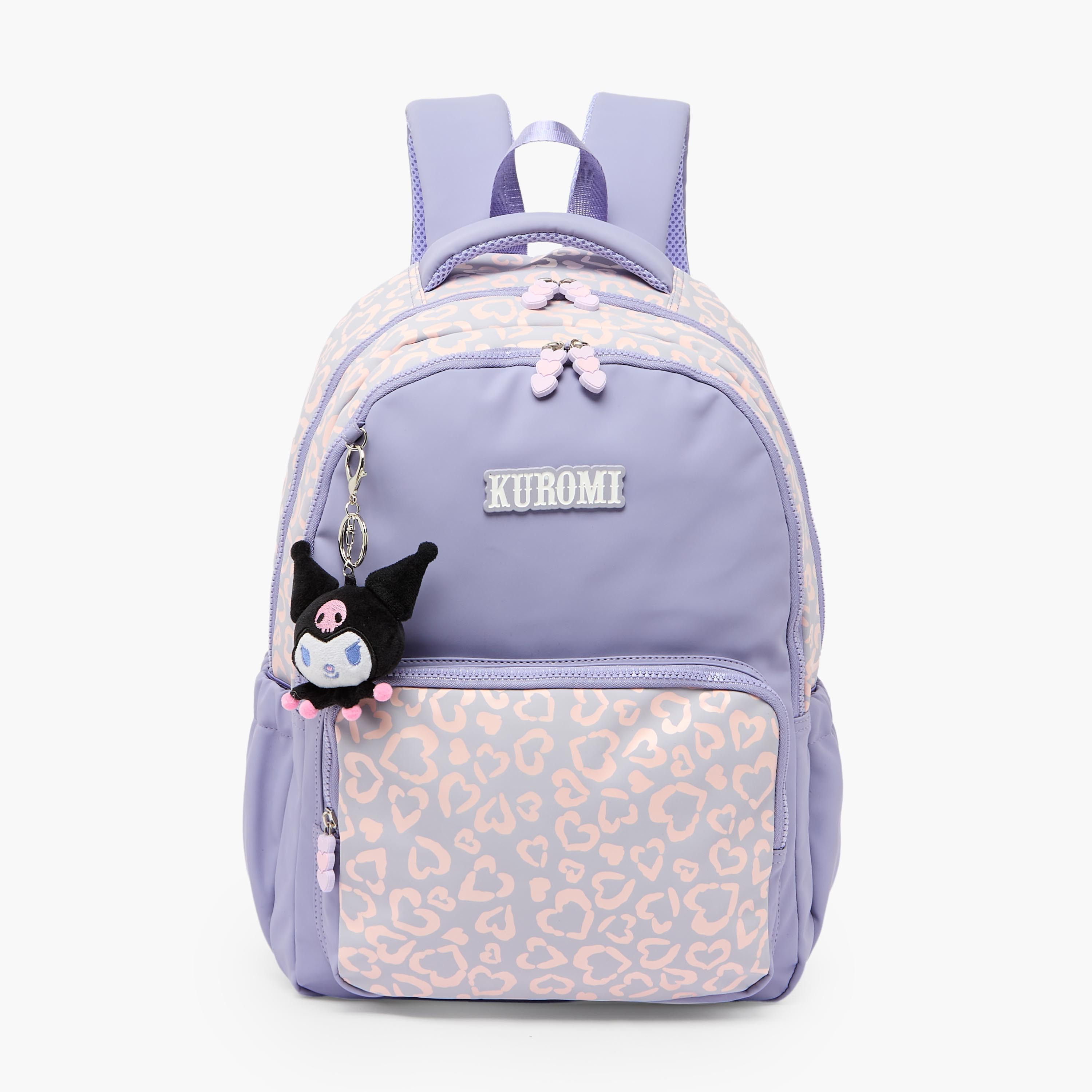 Sanrio Kuromi Print Backpack for Girls 8-13 Years with Adjustable Shoulder Straps - 17 inches-school-bagsandbackpacks-backpacks-image-1
