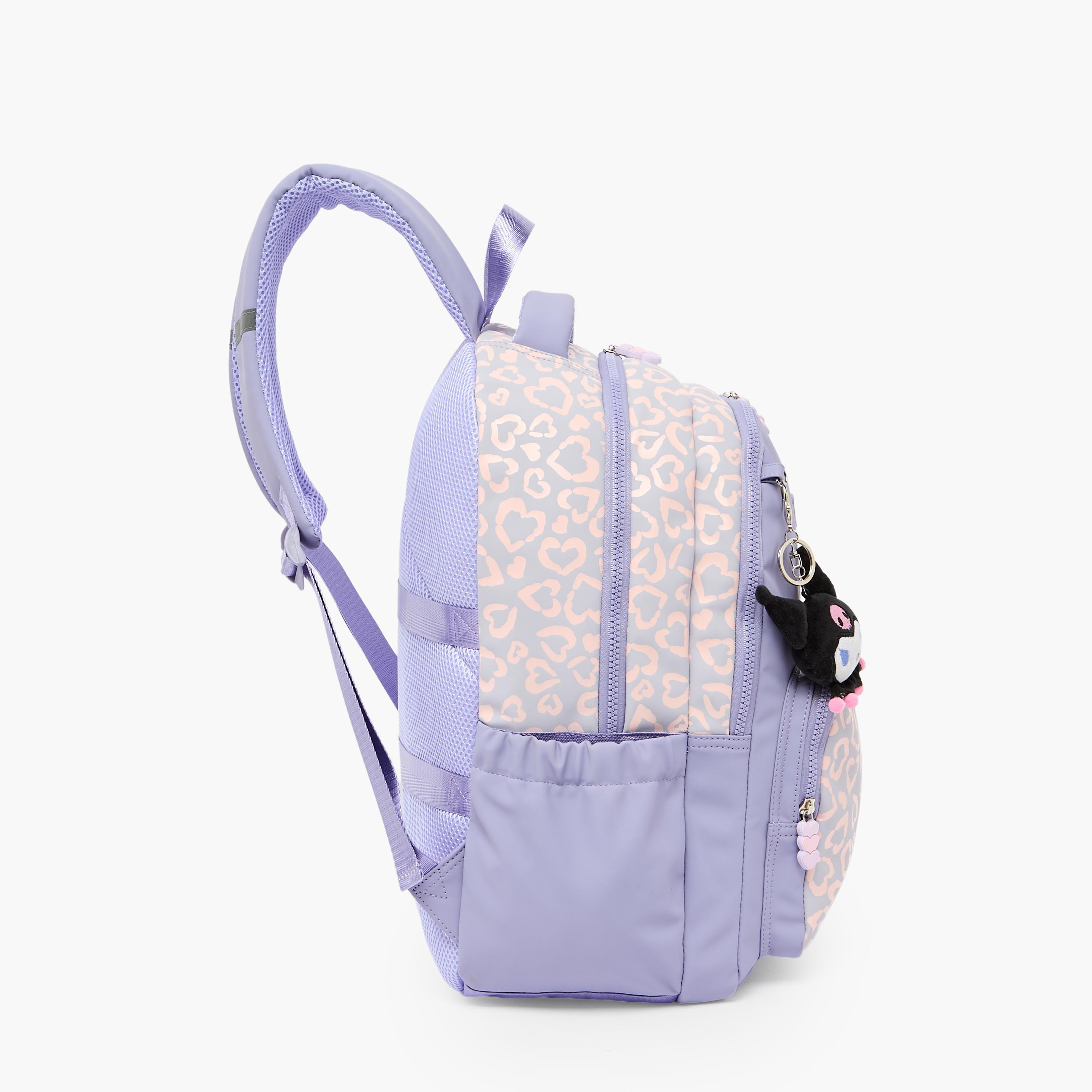 Sanrio Kuromi Print Backpack for Girls 8-13 Years with Adjustable Shoulder Straps - 17 inches-school-bagsandbackpacks-backpacks-image-4