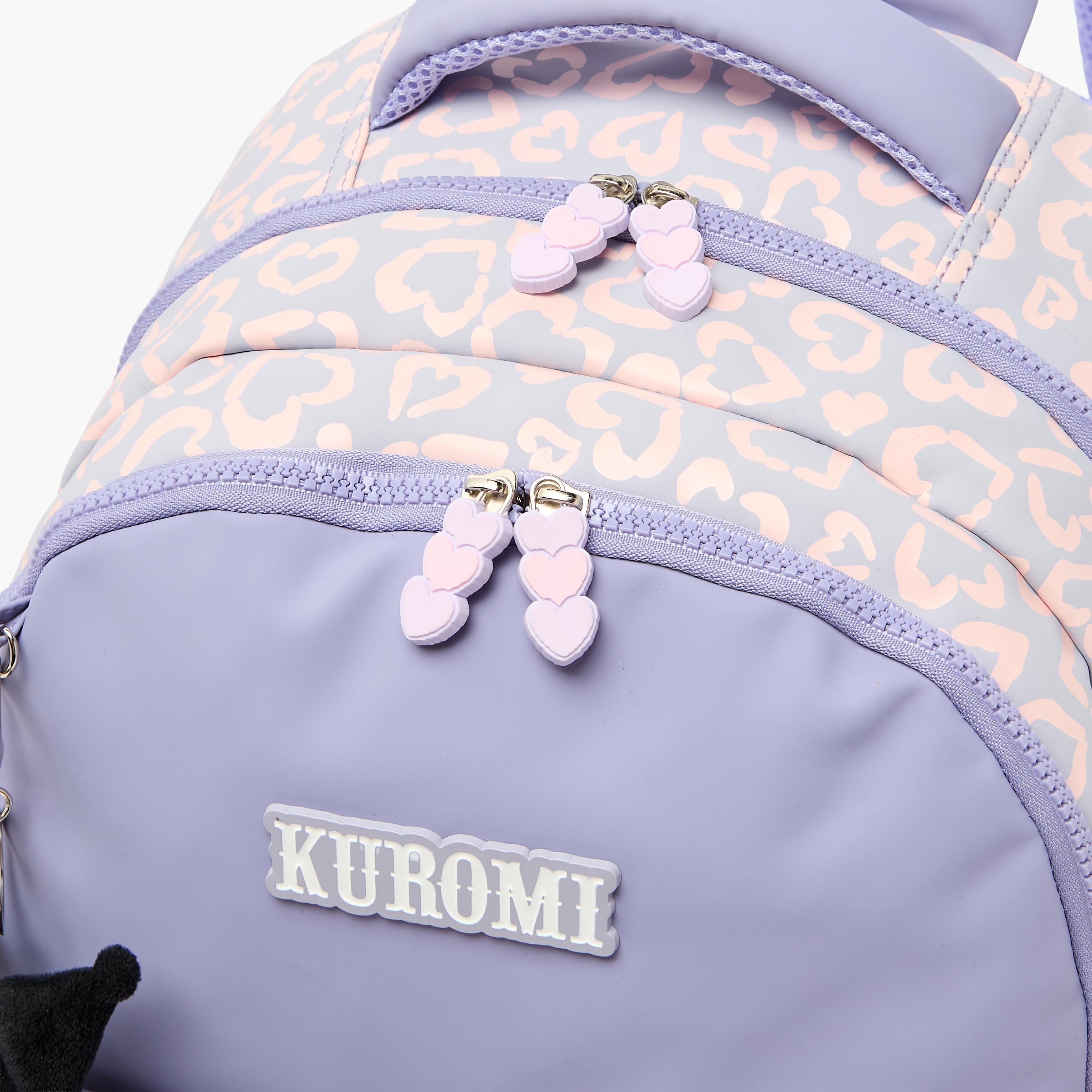 Sanrio Kuromi Print Backpack for Girls 8-13 Years with Adjustable Shoulder Straps - 17 inches-school-bagsandbackpacks-backpacks-image-6