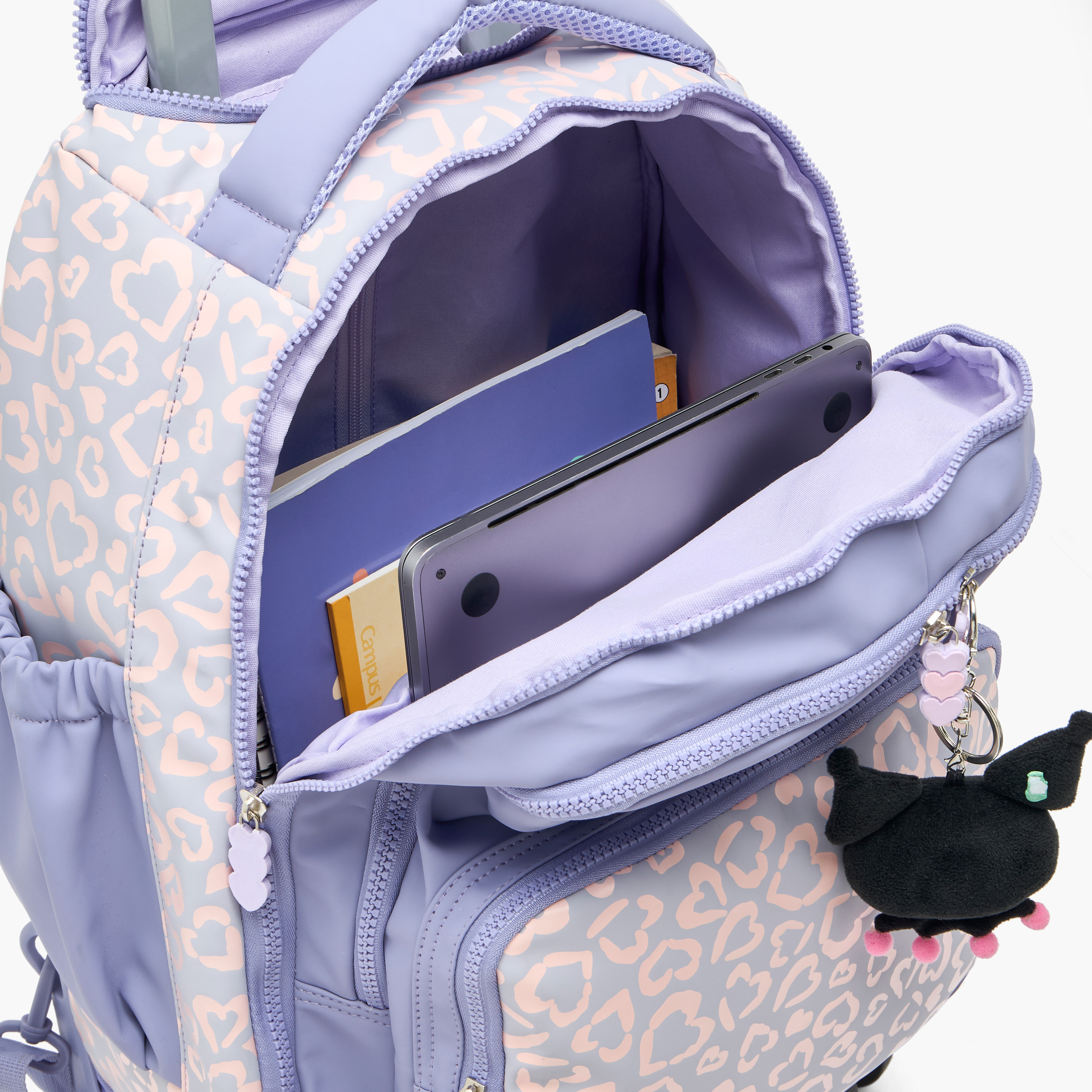 شنطة ترولي بطبعات كورومي للبنات 8-12 سنة مع عجلات متينة من سانريو - 18 بوصة-school-bagsandbackpacks-trolleybags-image-6