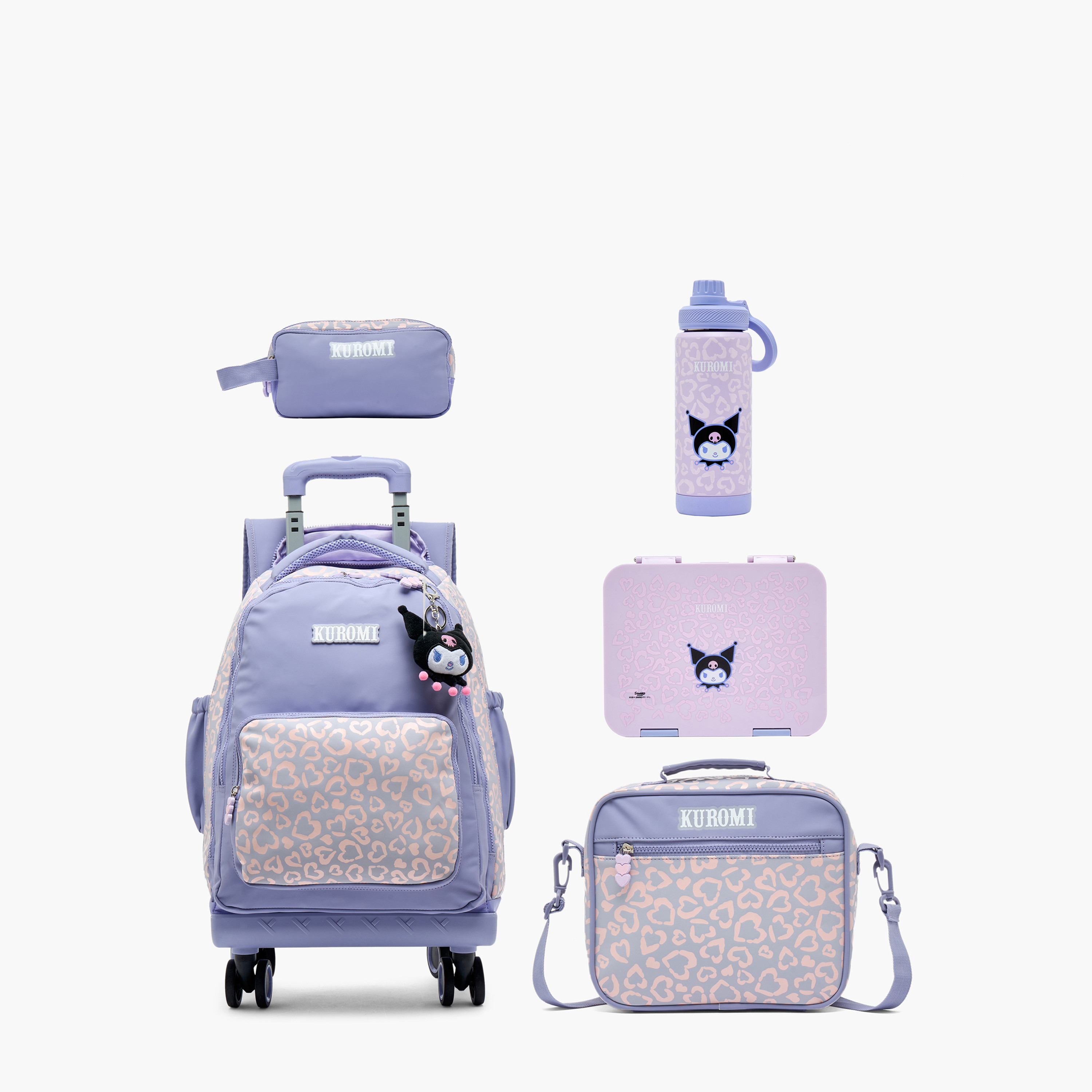 Sanrio Kuromi Print Trolley Bag for Girls 8-12 Years with Durable Wheels - 18 inches-school-bagsandbackpacks-trolleybags-image-13