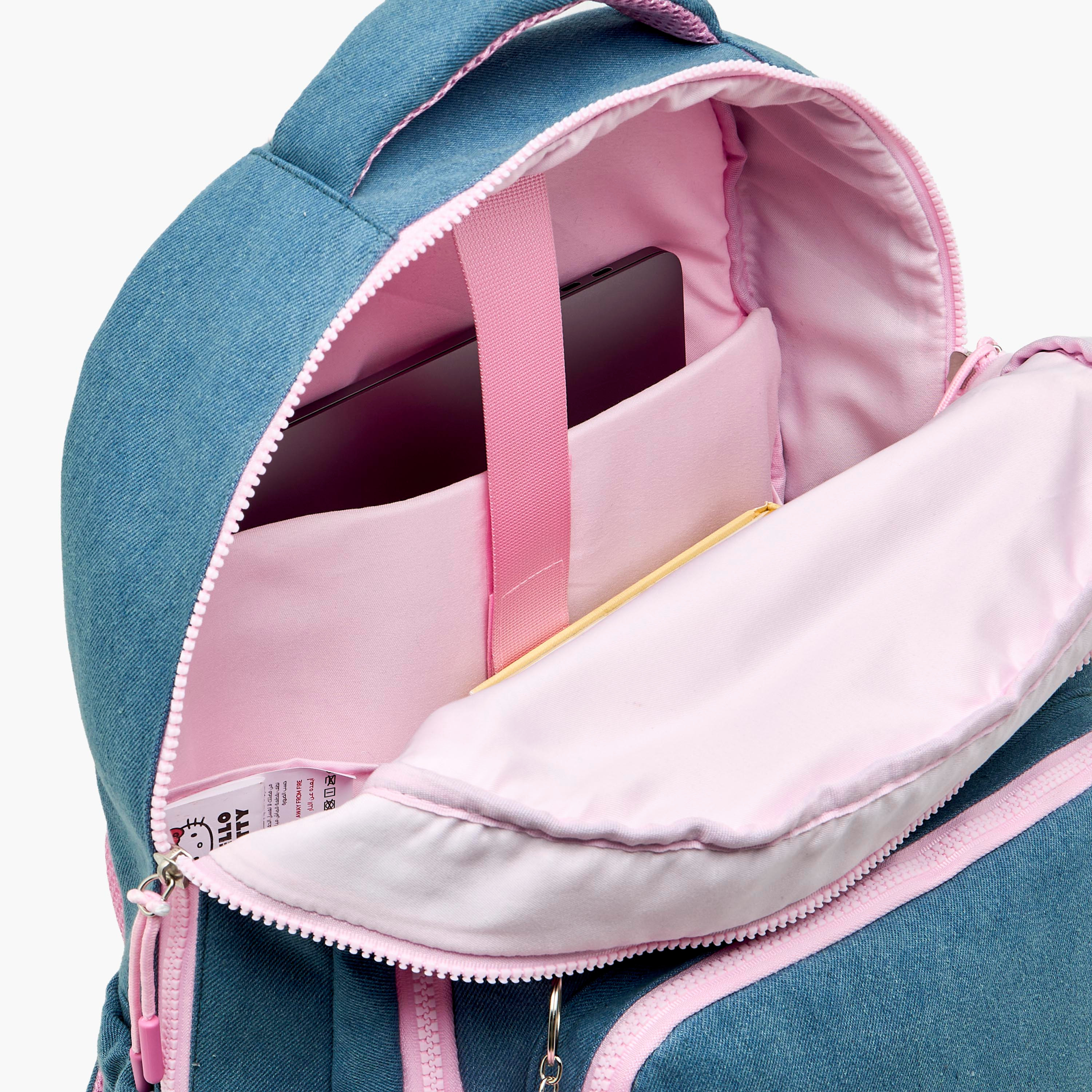 شنطة مدرسية بطبعات هالو كيتي وحمالات كتف قابلة للتعديل للبنات 8-13 سنوات - 17 بوصة-school-bagsandbackpacks-backpacks-image-5