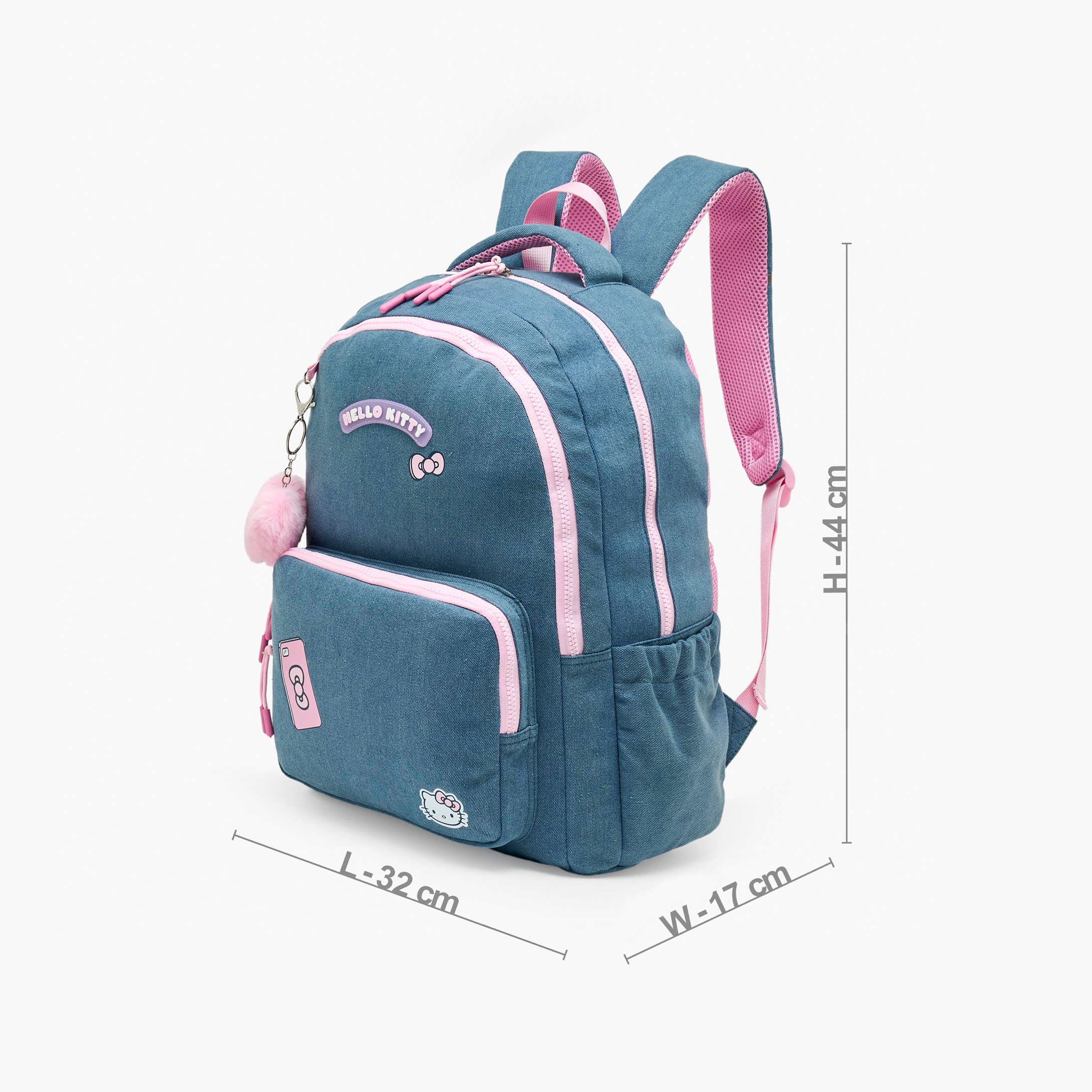 شنطة مدرسية بطبعات هالو كيتي وحمالات كتف قابلة للتعديل للبنات 8-13 سنوات - 17 بوصة-school-bagsandbackpacks-backpacks-image-6