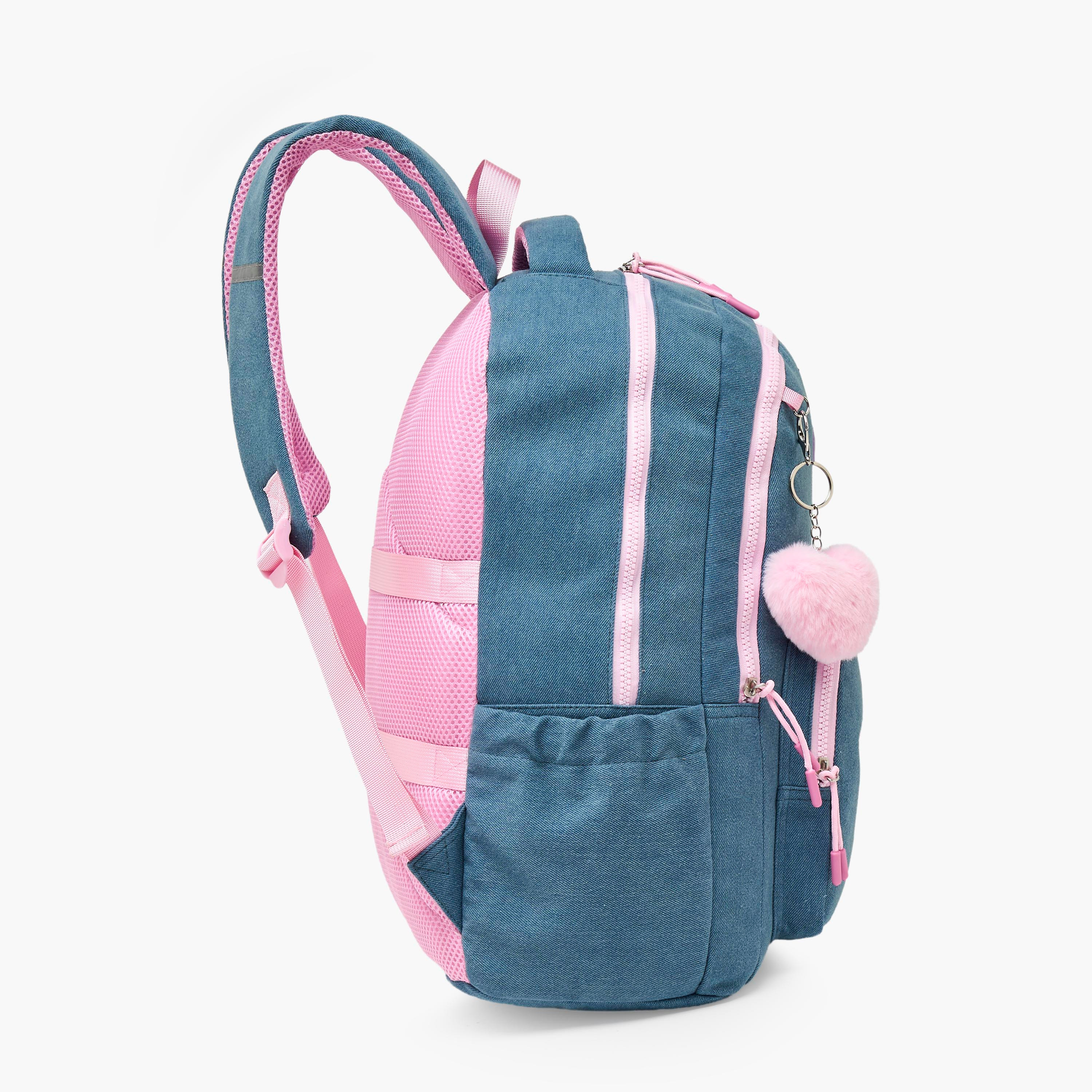 شنطة مدرسية بطبعات هالو كيتي وحمالات كتف قابلة للتعديل للبنات 8-13 سنوات - 17 بوصة-school-bagsandbackpacks-backpacks-image-7