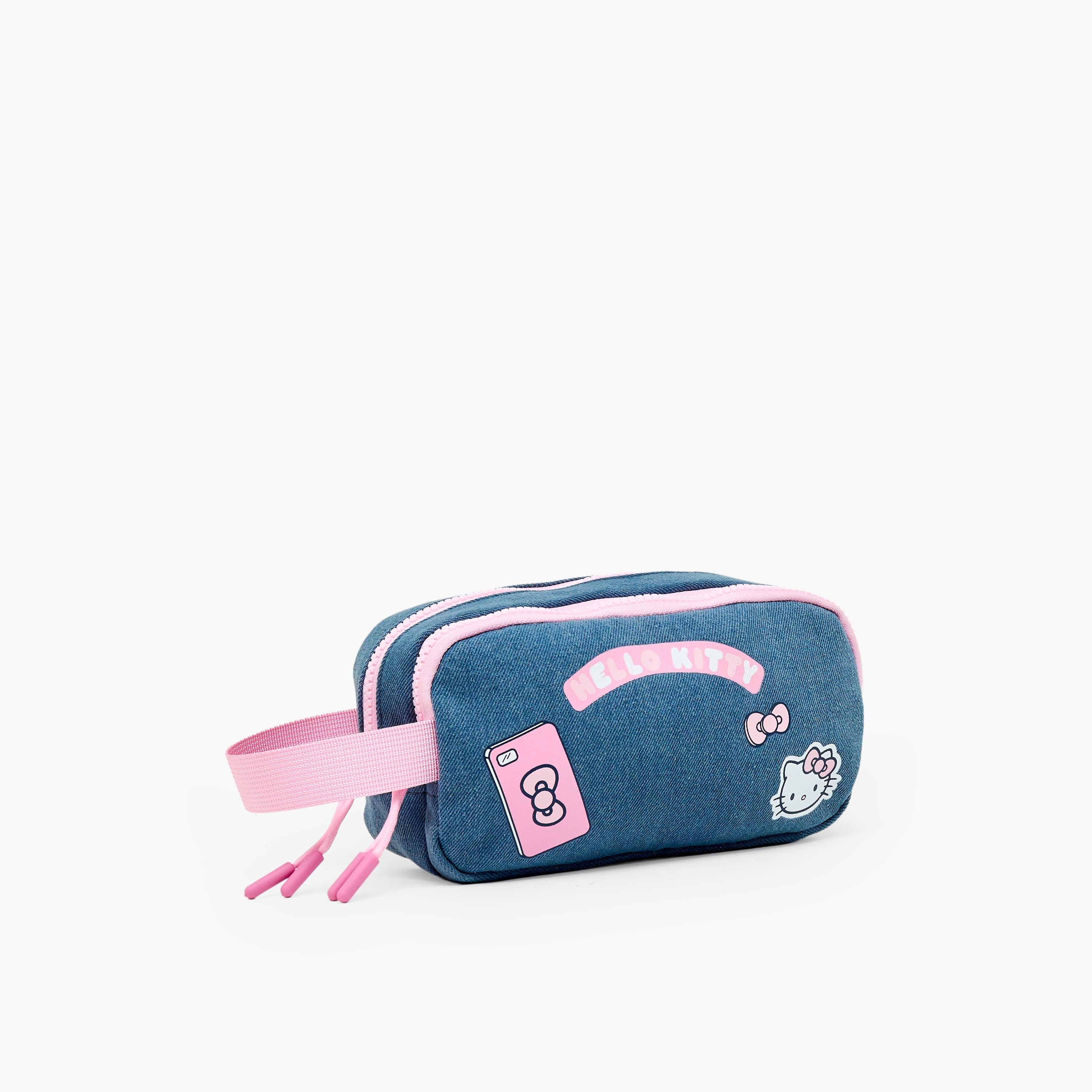 مقلمة بقسمين وطبعات هالو كيتي من سانريو-school-stationery-pencilcases-image-3