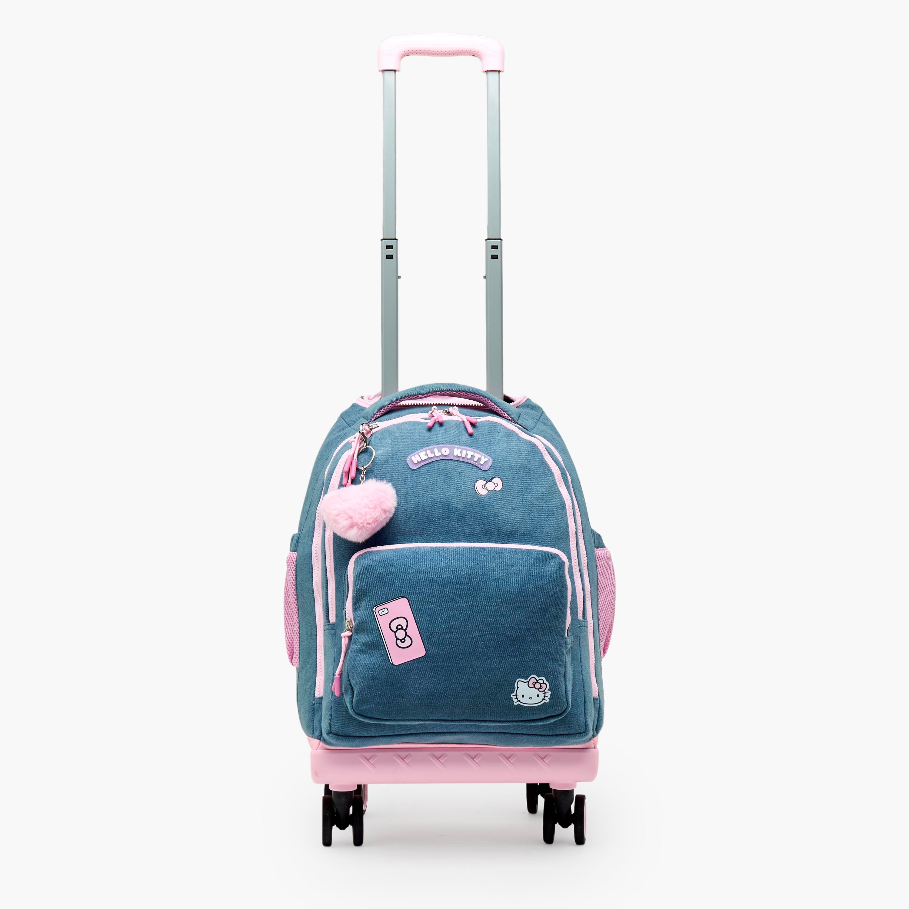 Sanrio Hello Kitty Print Trolley Bag for Girls 8-12 Years Retractable Handle - 18 inches-school-bagsandbackpacks-trolleybags-image-3