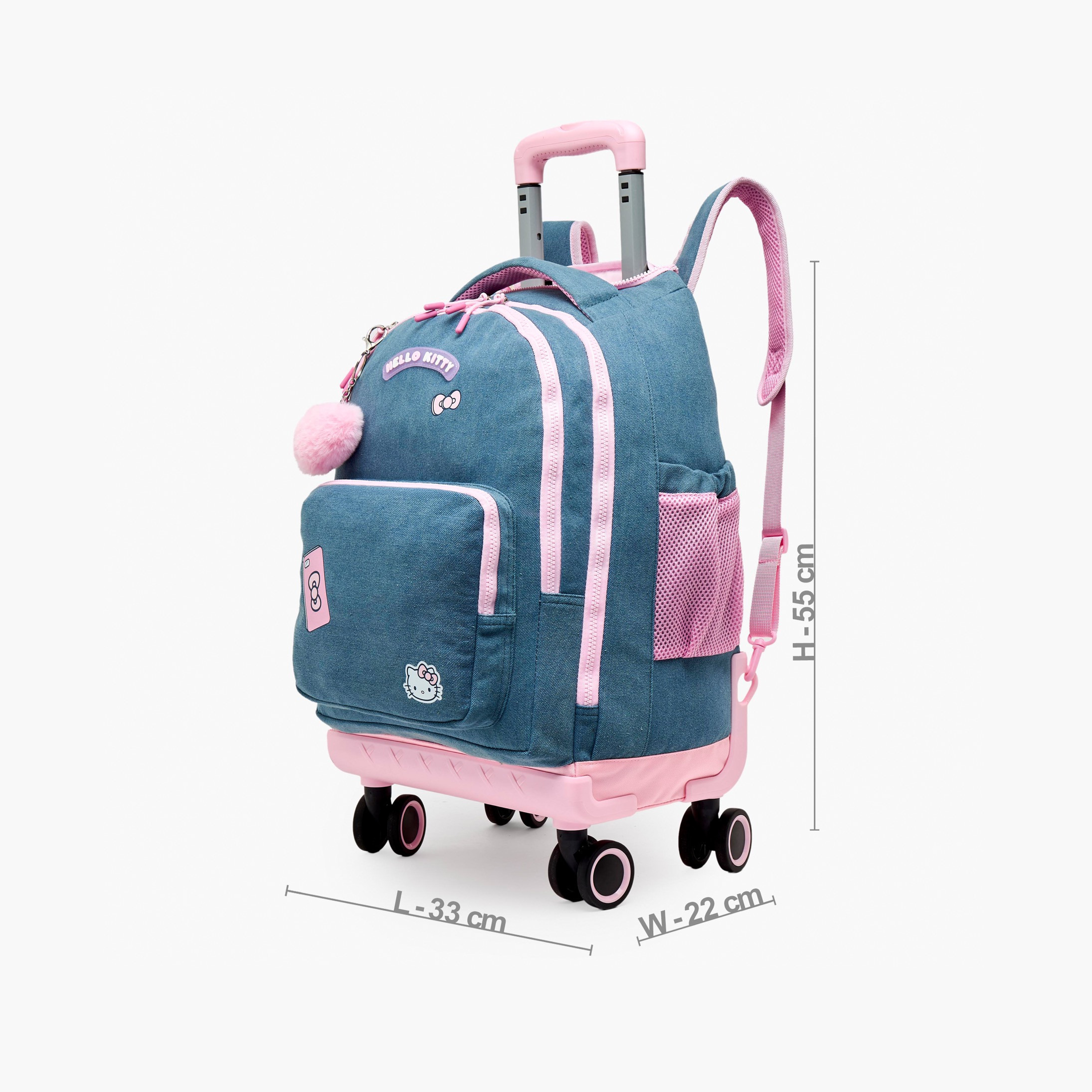 Sanrio Hello Kitty Print Trolley Bag for Girls 8-12 Years Retractable Handle - 18 inches-school-bagsandbackpacks-trolleybags-image-8