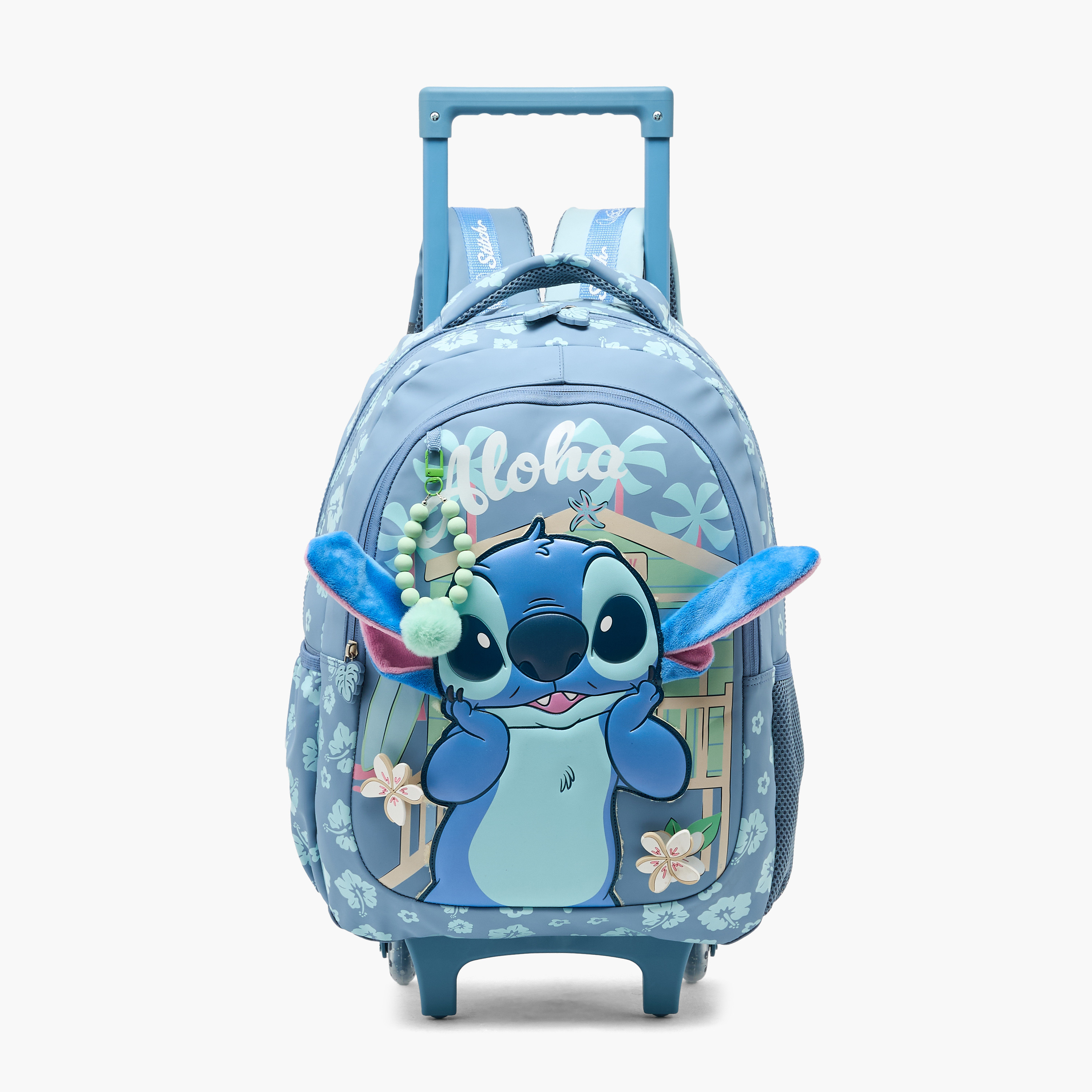 Disney Stitch Print Trolley Bag for Girls 5-8 Years Retractable Handle - 16 inches-school-bagsandbackpacks-trolleybags-image-2