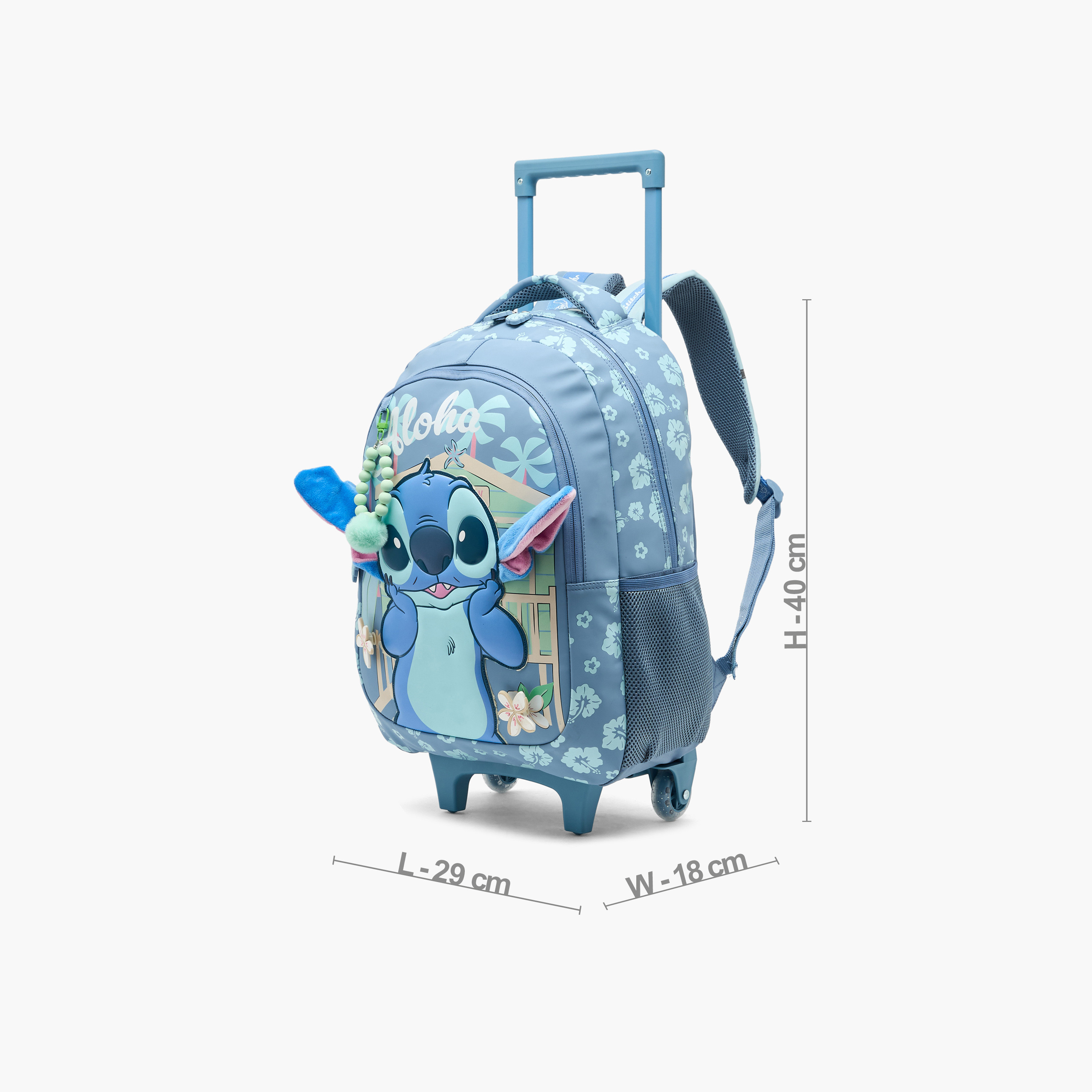 Disney Stitch Print Trolley Bag for Girls 5-8 Years Retractable Handle - 16 inches-school-bagsandbackpacks-trolleybags-image-10
