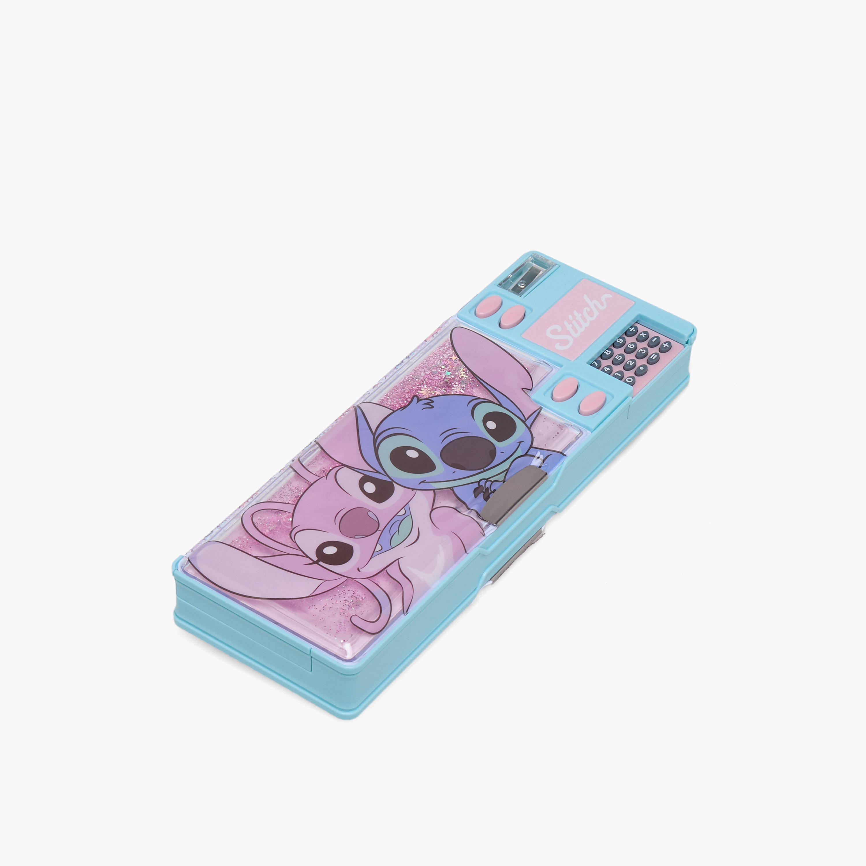 مقلمة بطبعات ستيتش وآنجل مع آلة حاسبة من ديزني-school-stationery-pencilcases-image-2