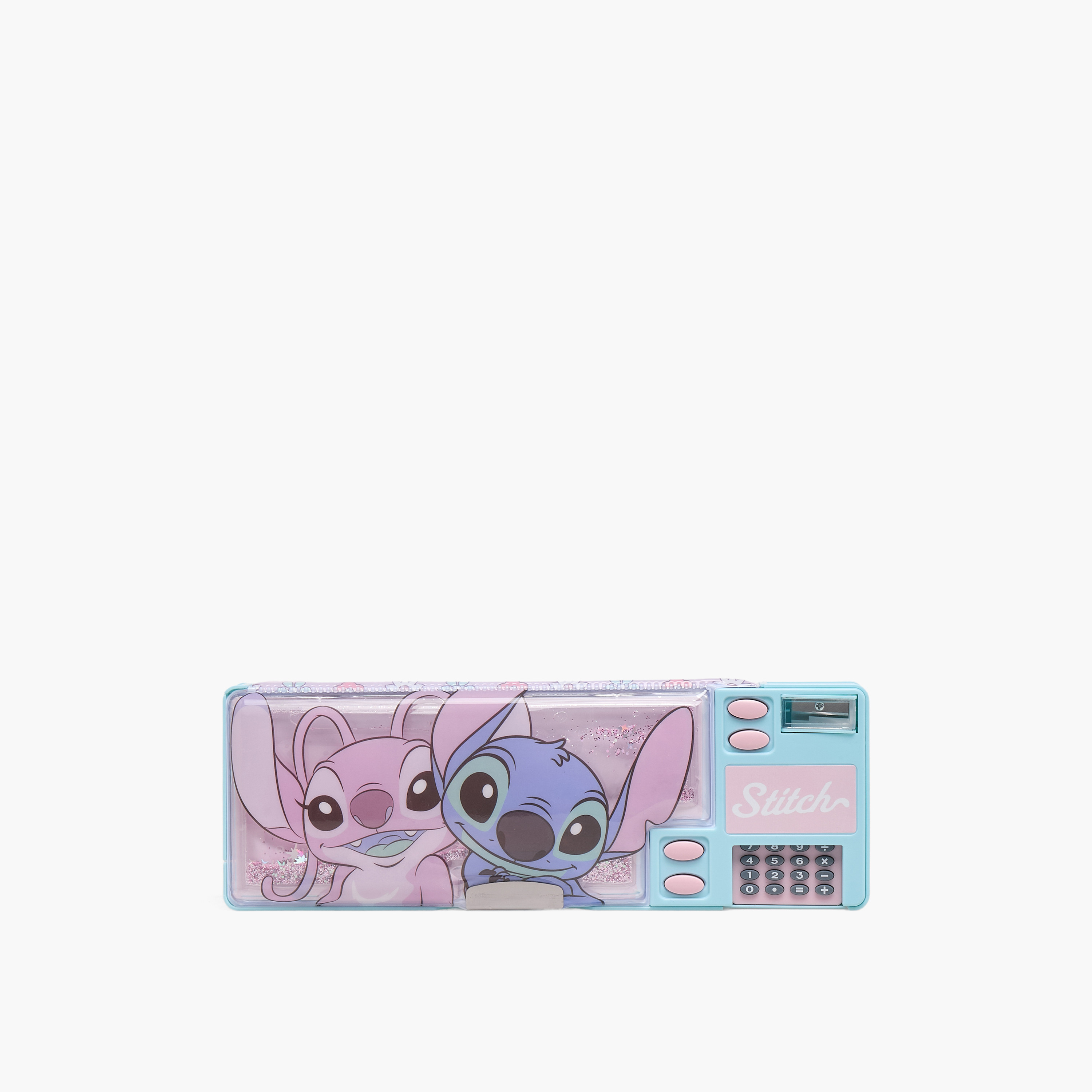 مقلمة بطبعات ستيتش وآنجل مع آلة حاسبة من ديزني-school-stationery-pencilcases-image-3