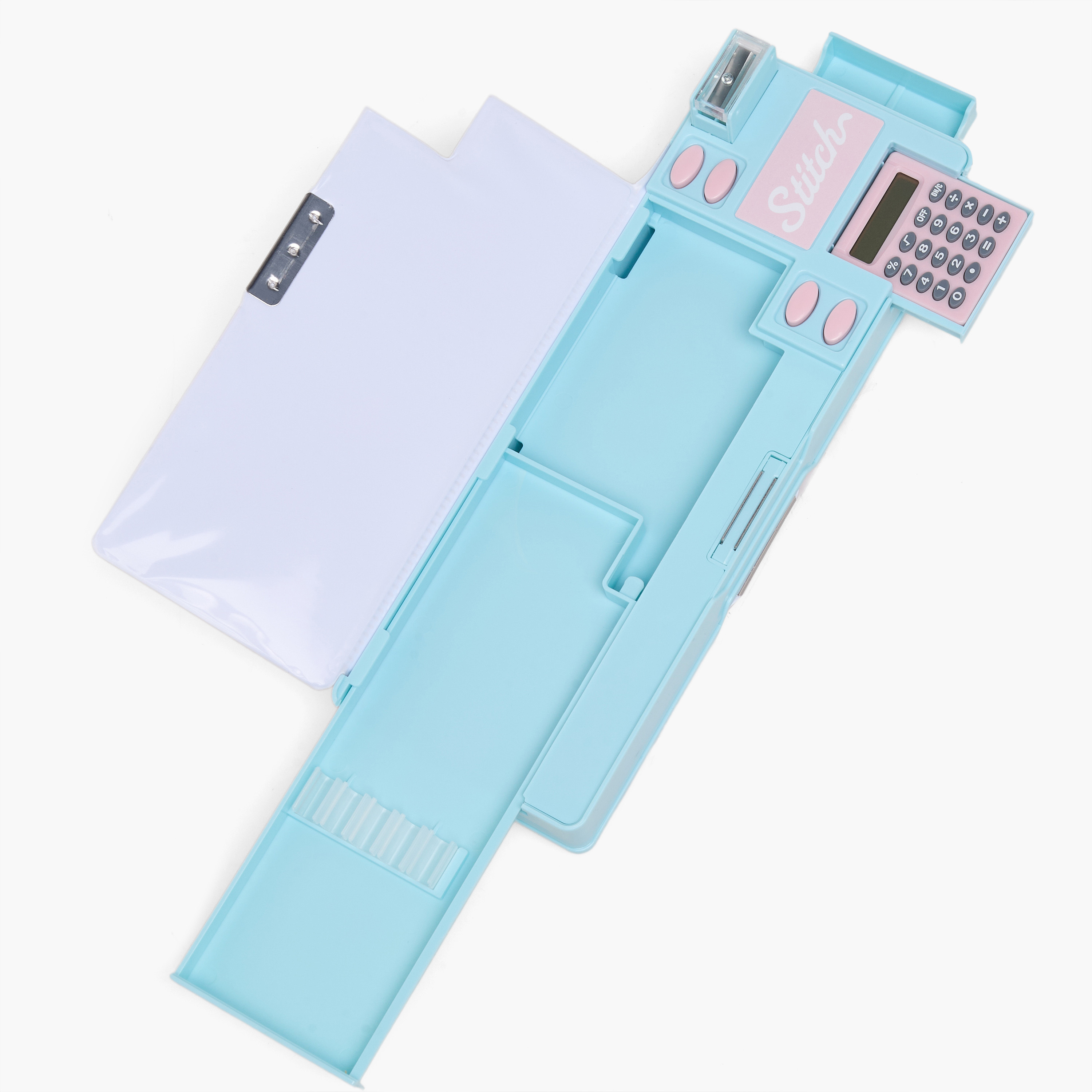 مقلمة بطبعات ستيتش وآنجل مع آلة حاسبة من ديزني-school-stationery-pencilcases-image-5