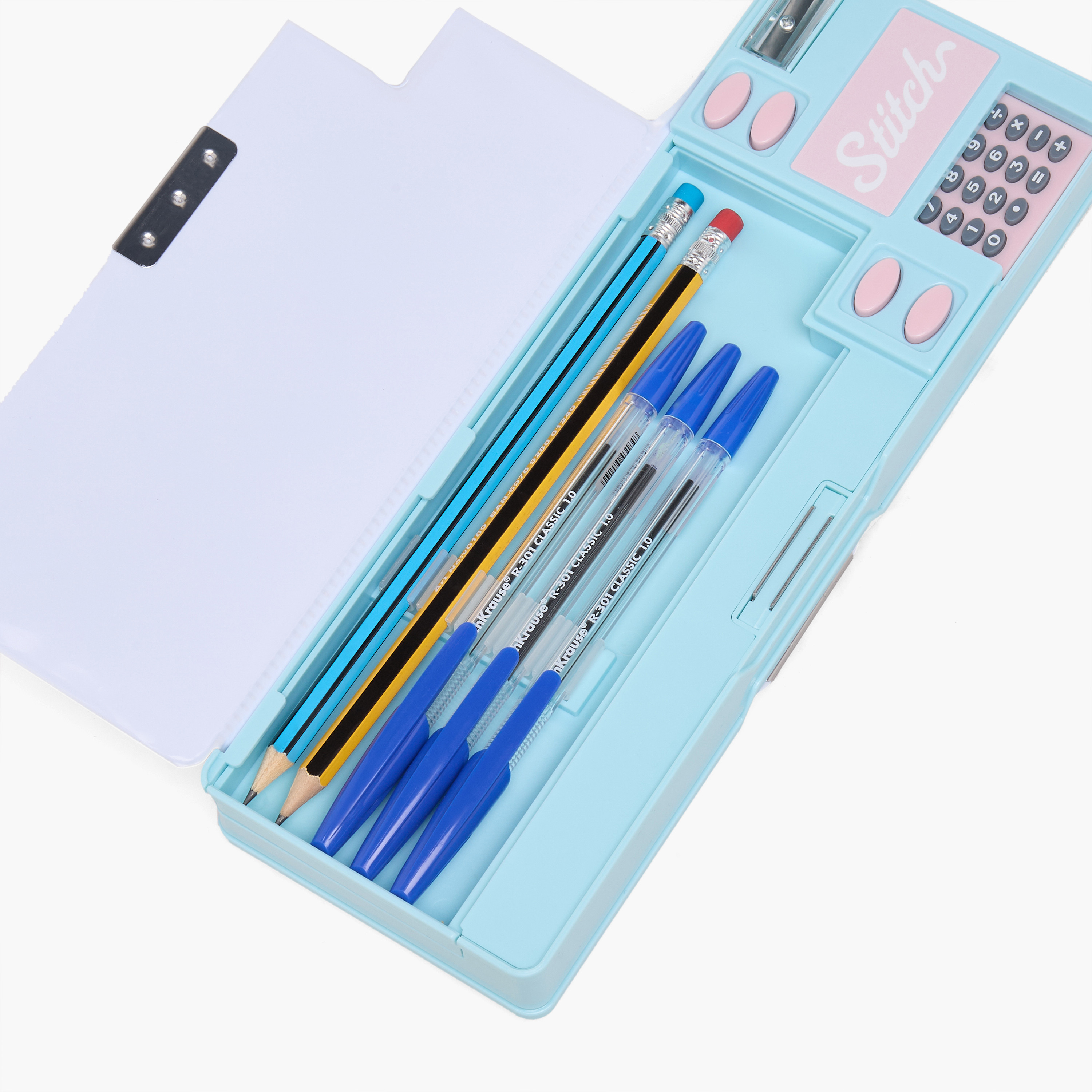 مقلمة بطبعات ستيتش وآنجل مع آلة حاسبة من ديزني-school-stationery-pencilcases-image-8