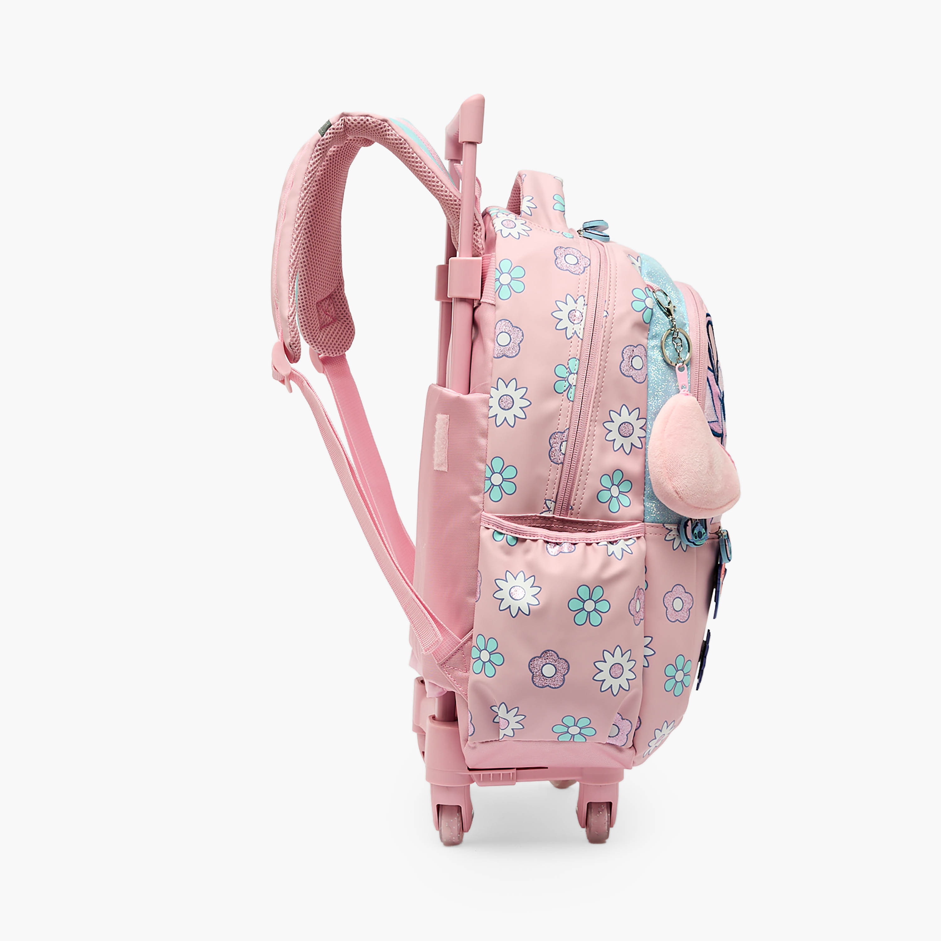 Disney Stitch and Angel Print Trolley Bag for Girls 5-8 Year with Durable Wheels - 16 inches-school-bagsandbackpacks-trolleybags-image-10
