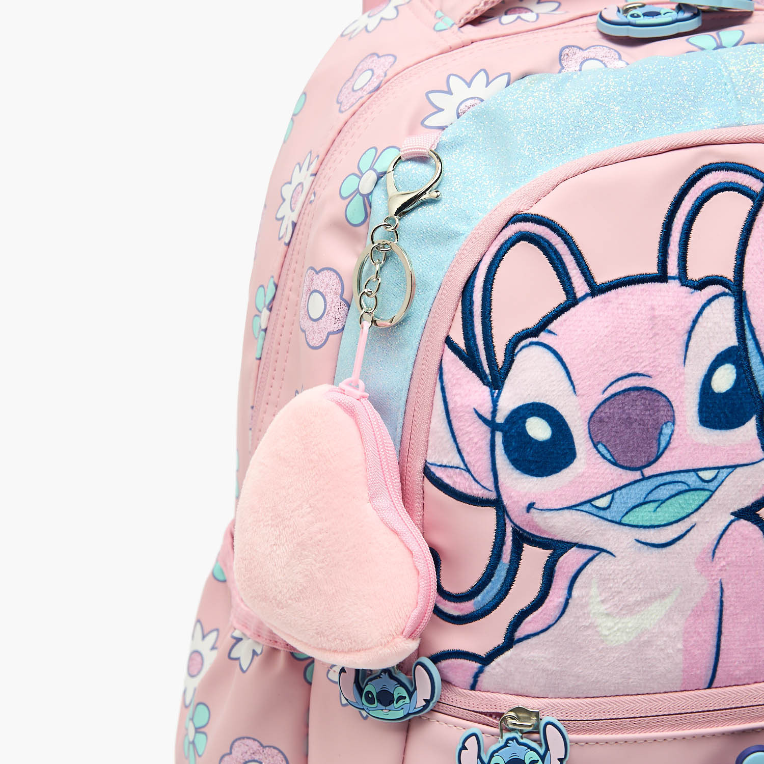 Disney Stitch and Angel Print Trolley Bag for Girls 5-8 Year with Durable Wheels - 16 inches-school-bagsandbackpacks-trolleybags-image-4