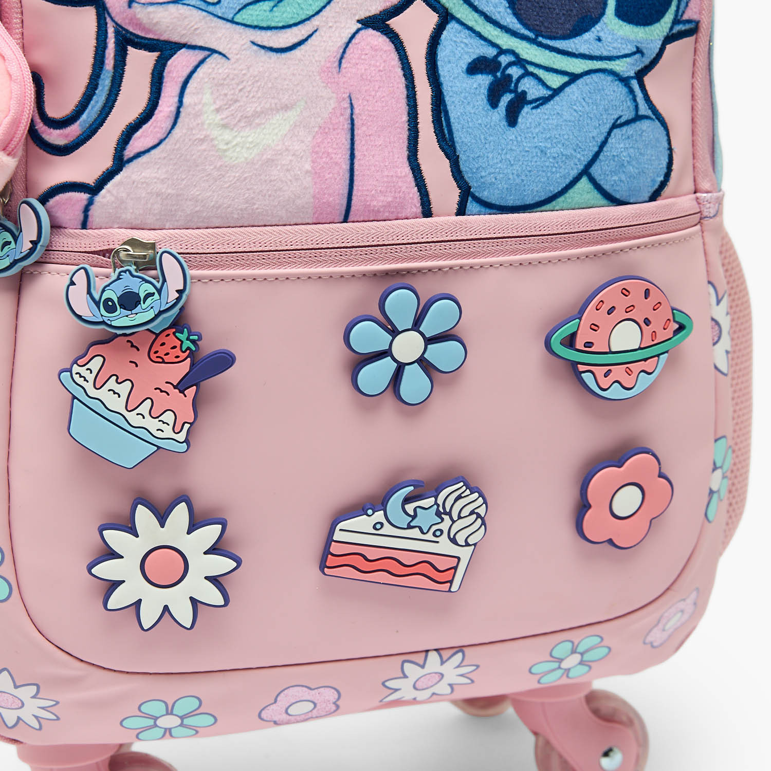 Disney Stitch and Angel Print Trolley Bag for Girls 5-8 Year with Durable Wheels - 16 inches-school-bagsandbackpacks-trolleybags-image-5