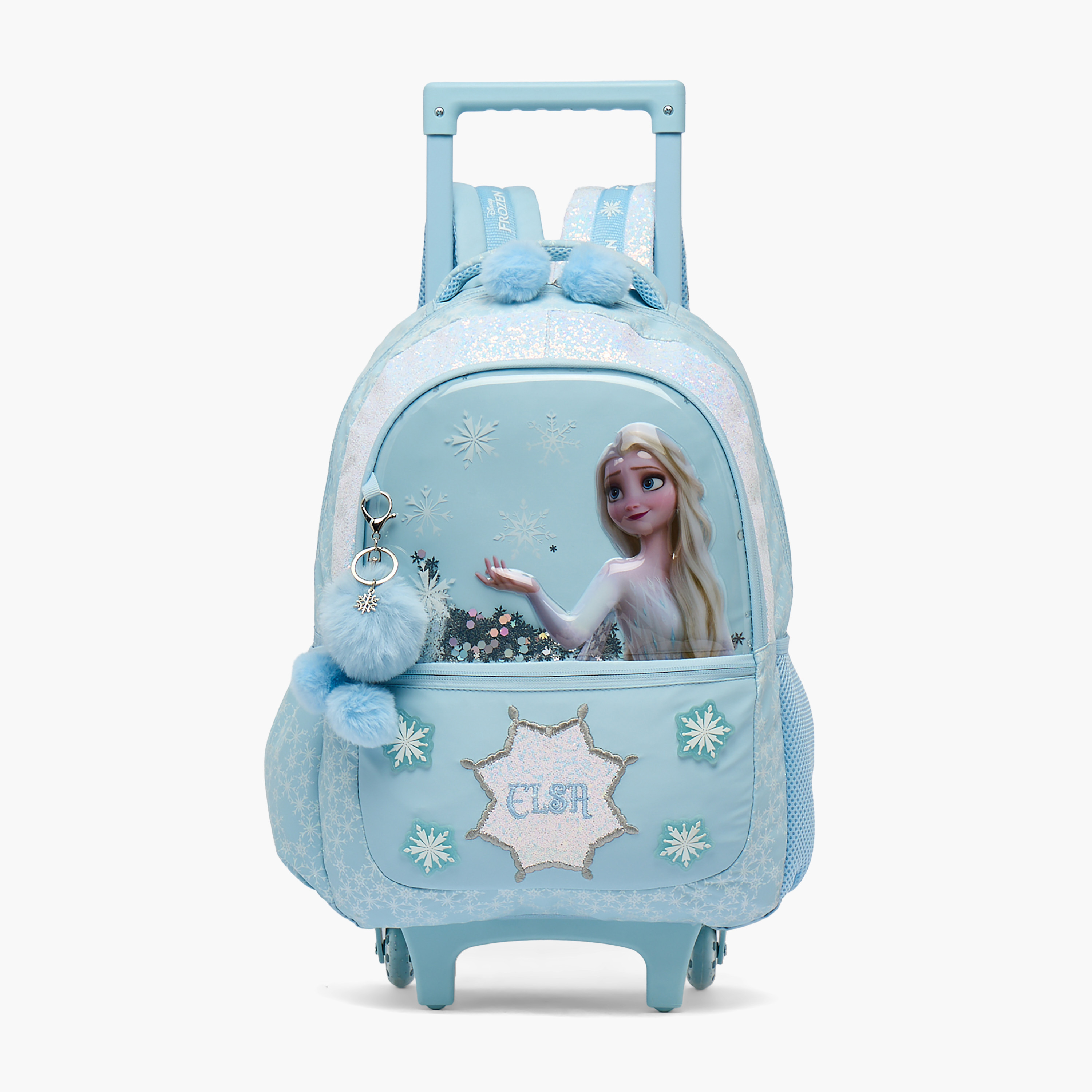 Disney Frozen Print Light Up Trolley Bag for Girls 5-8 Years Retractable Handle - 16 inches-school-bagsandbackpacks-trolleybags-image-1