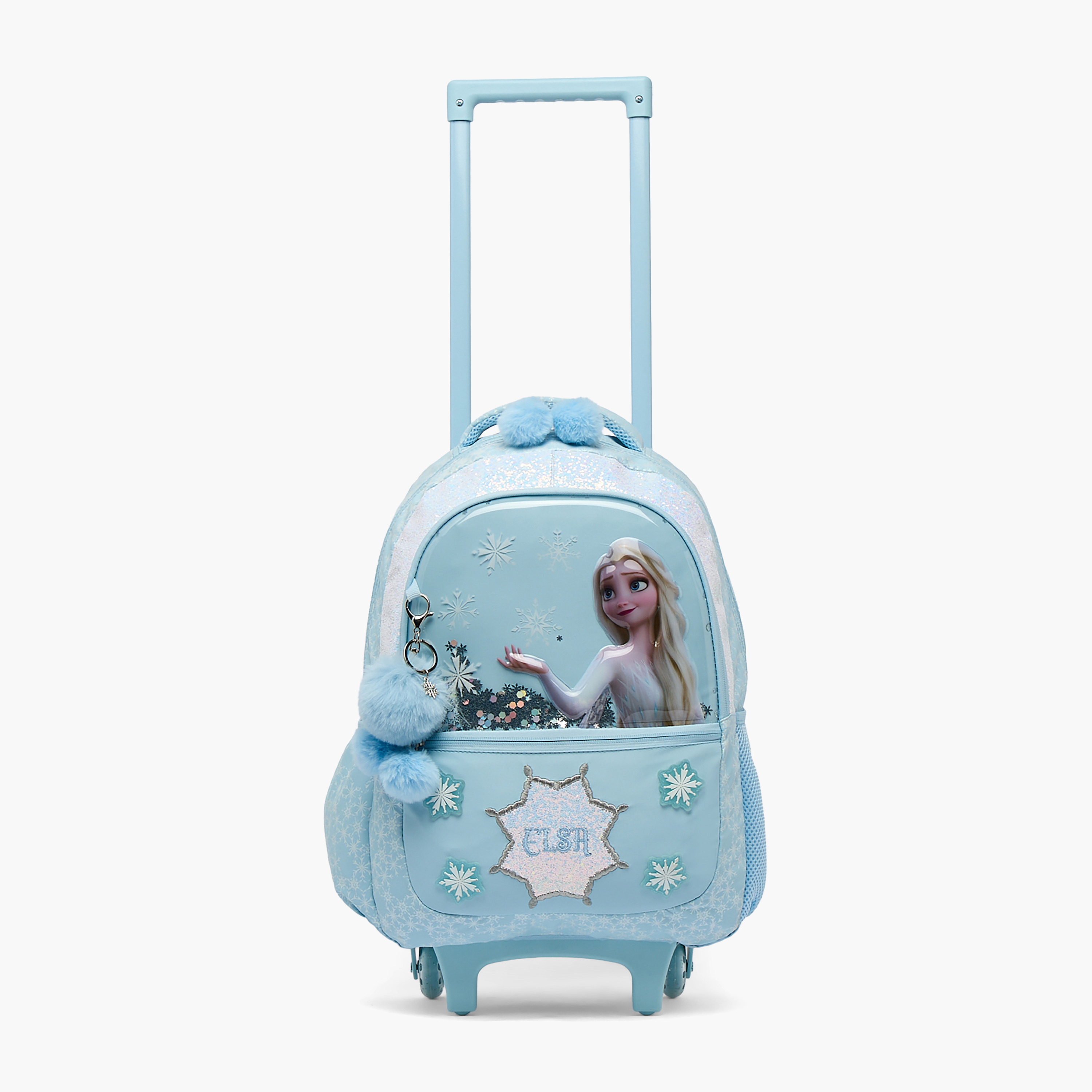Disney Frozen Print Light Up Trolley Bag for Girls 5-8 Years Retractable Handle - 16 inches-school-bagsandbackpacks-trolleybags-image-3