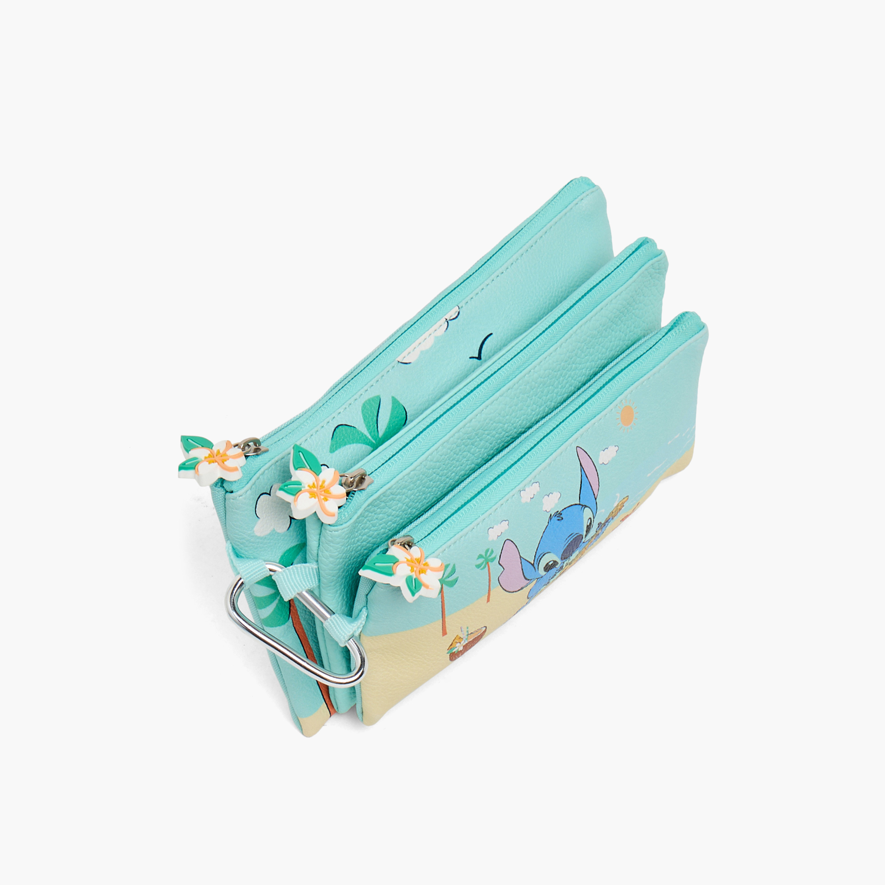 Disney Stitch Print Pencil Pouch with 3 Compartments-school-stationery-pencilcases-image-2