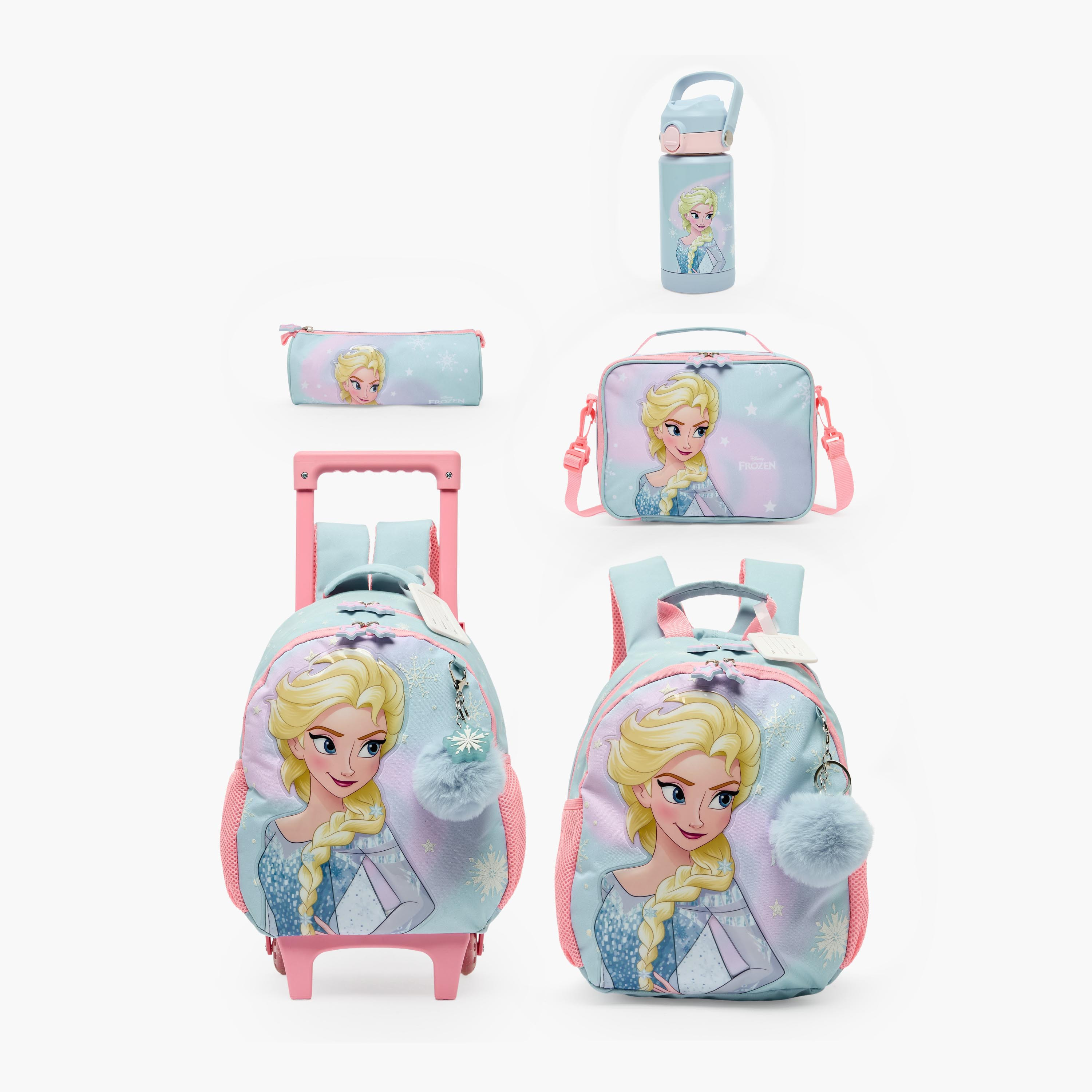 شنطة ترولي بطبعات فروزن للبنات 3-5 سنوات مع عجلات متينة من ديزني - 14 بوصة-school-bagsandbackpacks-trolleybags-image-13
