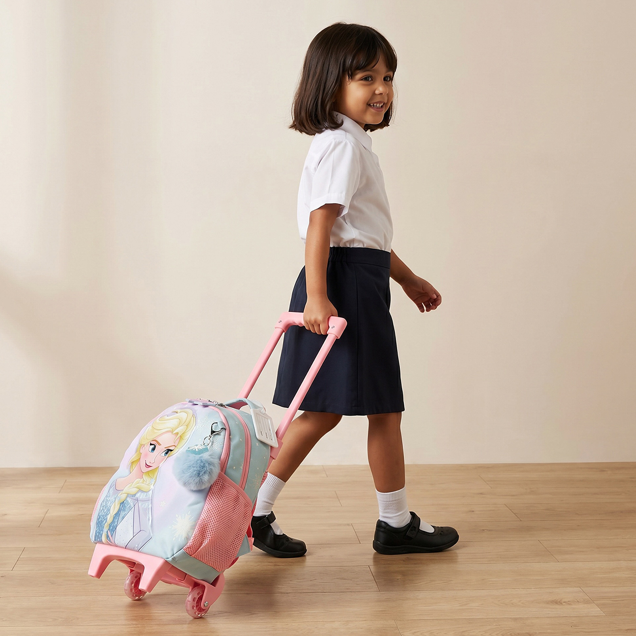 شنطة ترولي بطبعات فروزن للبنات 3-5 سنوات مع عجلات متينة من ديزني - 14 بوصة-school-bagsandbackpacks-trolleybags-image-3