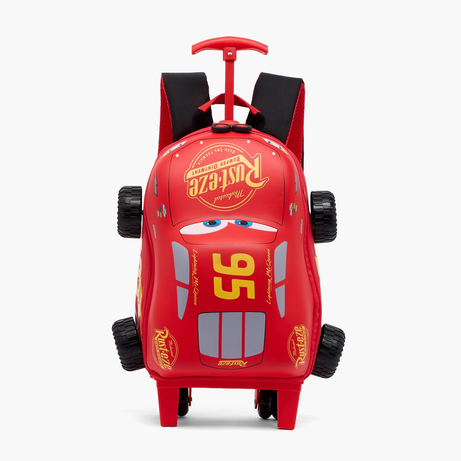 Disney Cars Print Trolley Bag for Boys 3-5 Years Retractable Handle - 14 inches-school-bagsandbackpacks-trolleybags-image-2