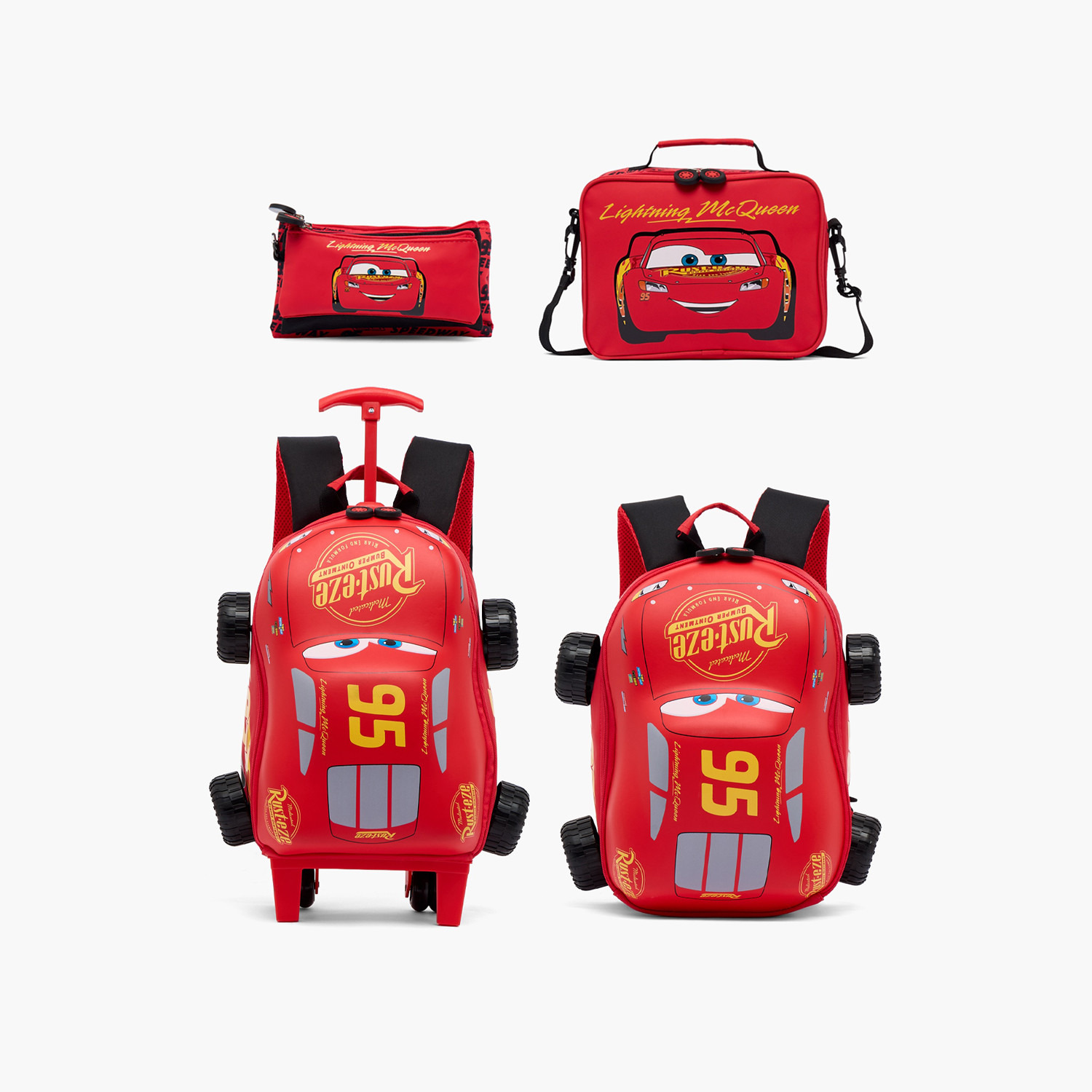 Disney Cars Print Trolley Bag for Boys 3-5 Years Retractable Handle - 14 inches-school-bagsandbackpacks-trolleybags-image-15