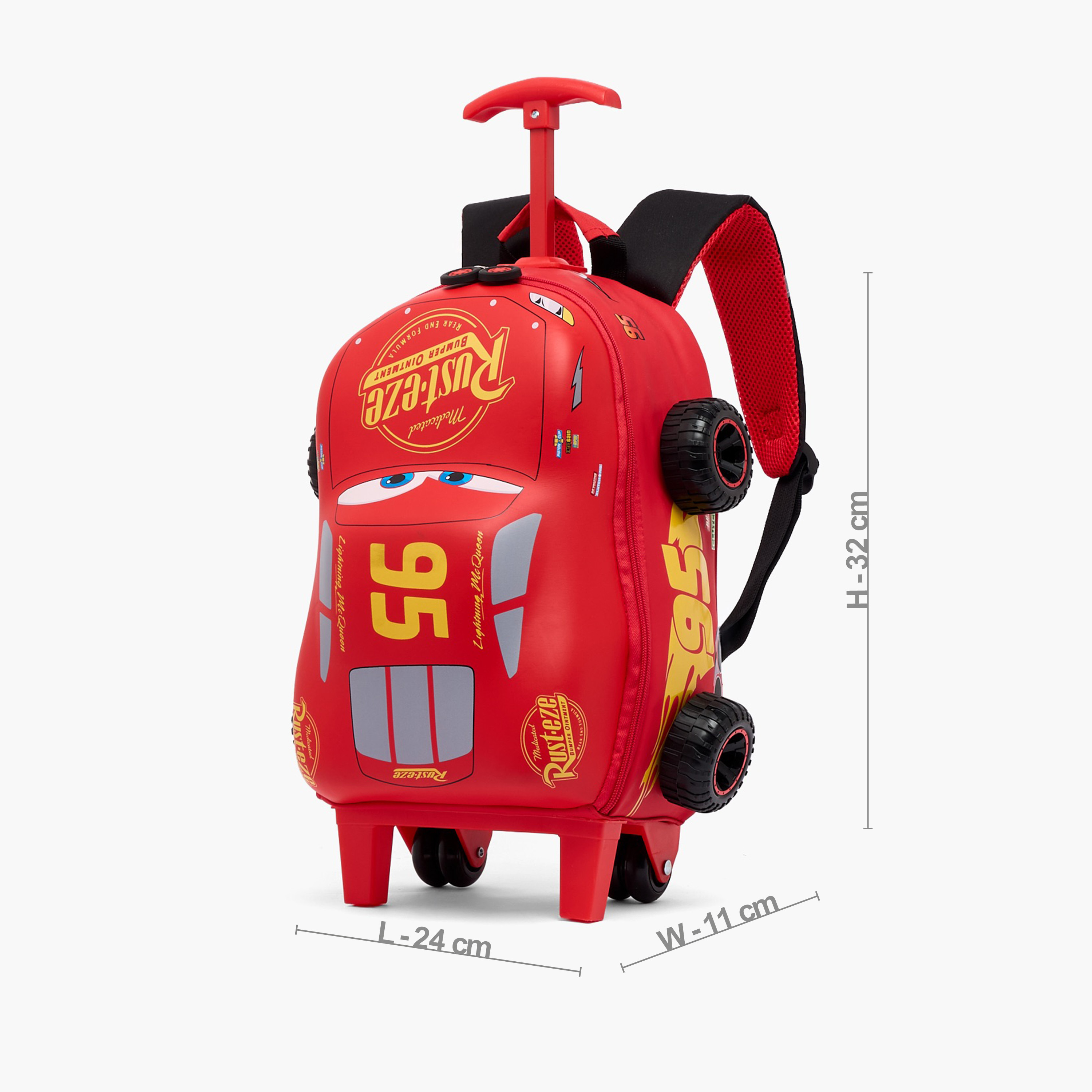 Disney Cars Print Trolley Bag for Boys 3-5 Years Retractable Handle - 14 inches-school-bagsandbackpacks-trolleybags-image-9