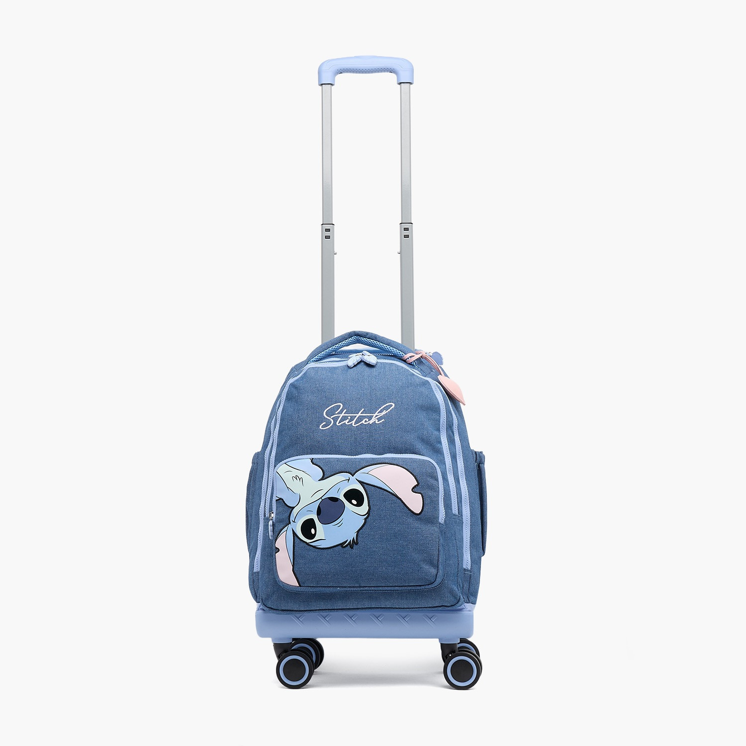 Disney Stitch Print Trolley Bag for Girls 8-12 Years Retractable Handle - 18 inches-school-bagsandbackpacks-trolleybags-image-1