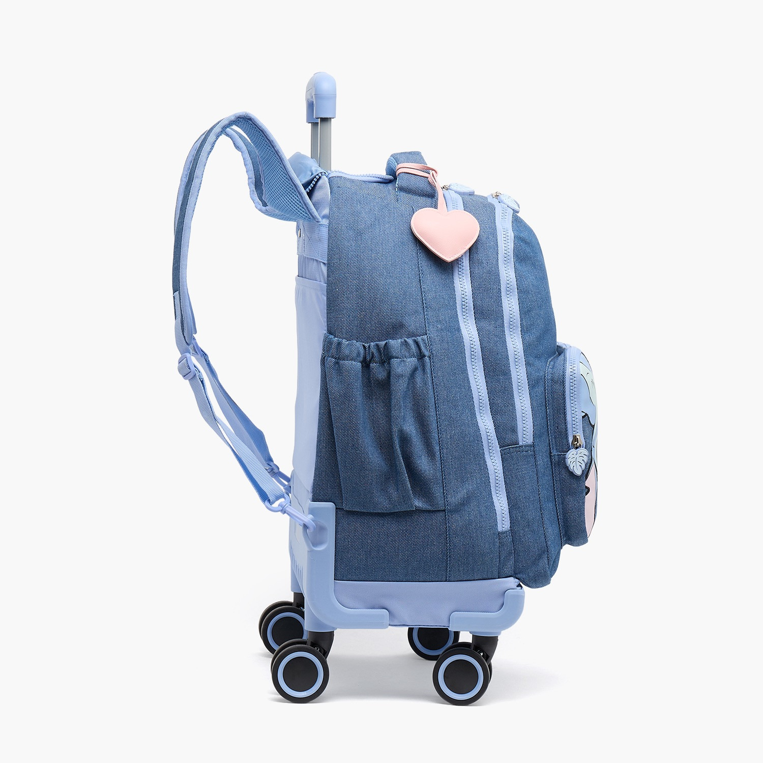 Disney Stitch Print Trolley Bag for Girls 8-12 Years Retractable Handle - 18 inches-school-bagsandbackpacks-trolleybags-image-8