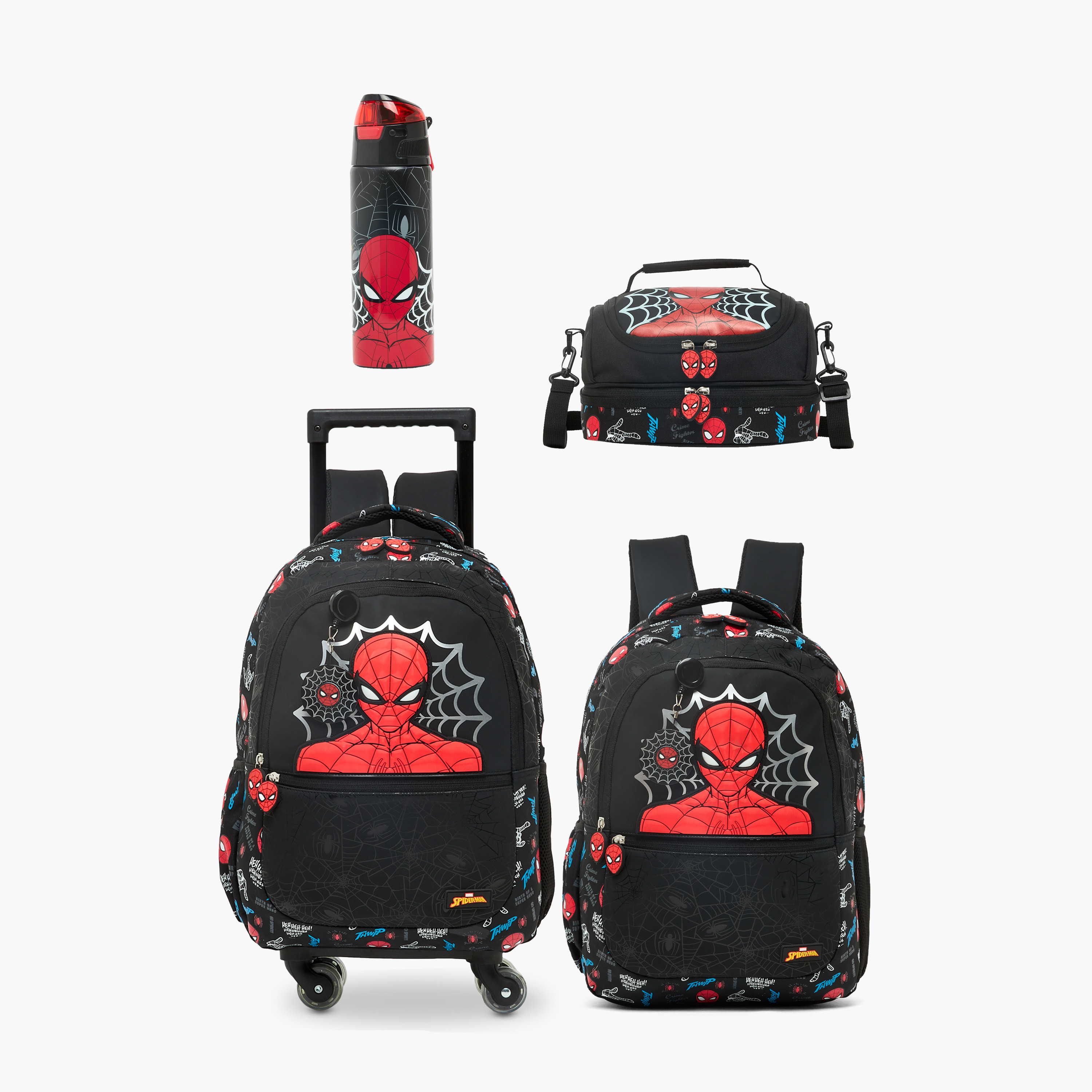 شنطة ترولي بطبعة سبايدر مان للأولاد من 5-8 سنوات بعجلات متينة - 16 بوصة-school-bagsandbackpacks-trolleybags-image-15