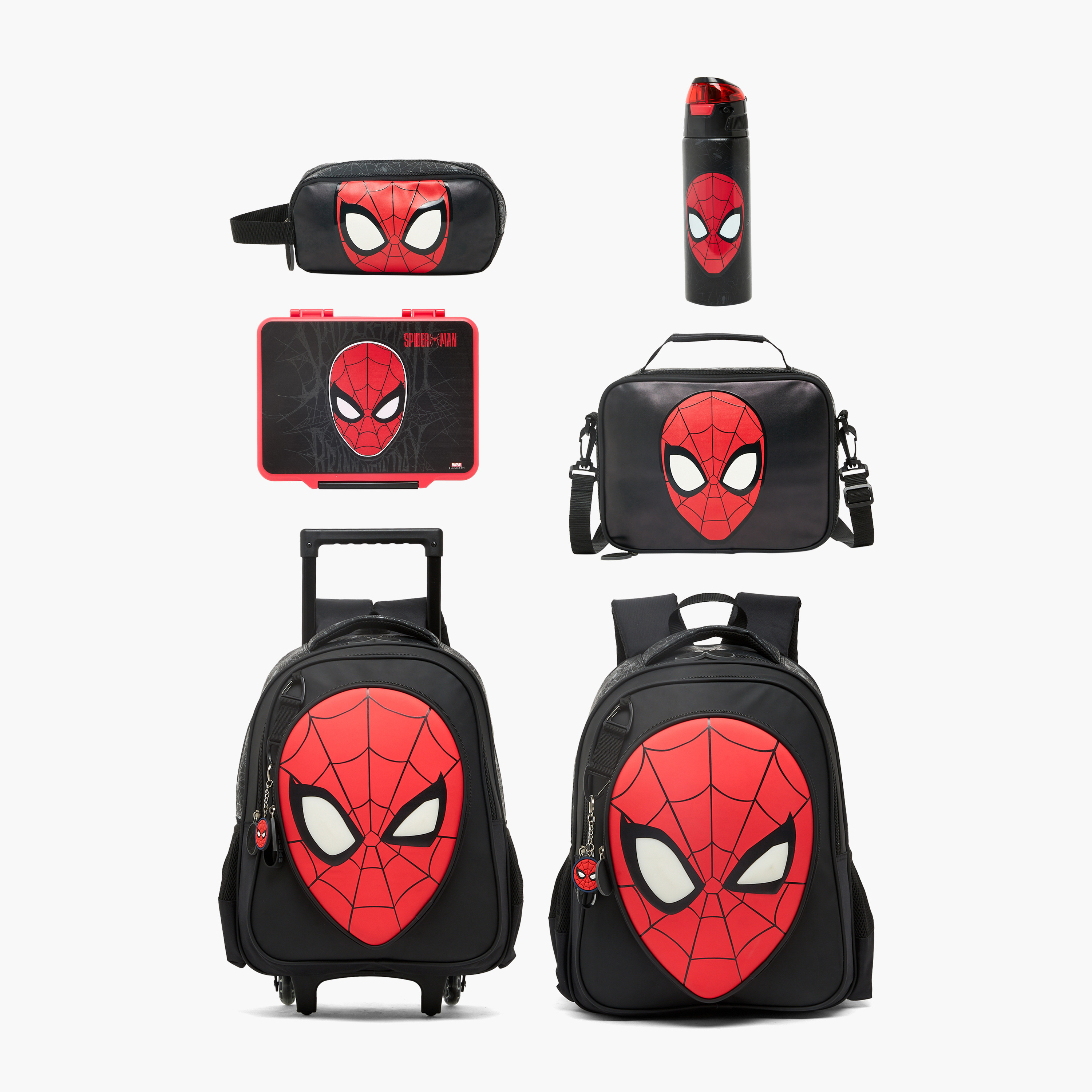 شنطة غداء بحزام قابل للتعديل وطبعات سبايدرمان للأولاد بعمر 5-8 سنوات-school-lunchessentials-lunchbags-image-10