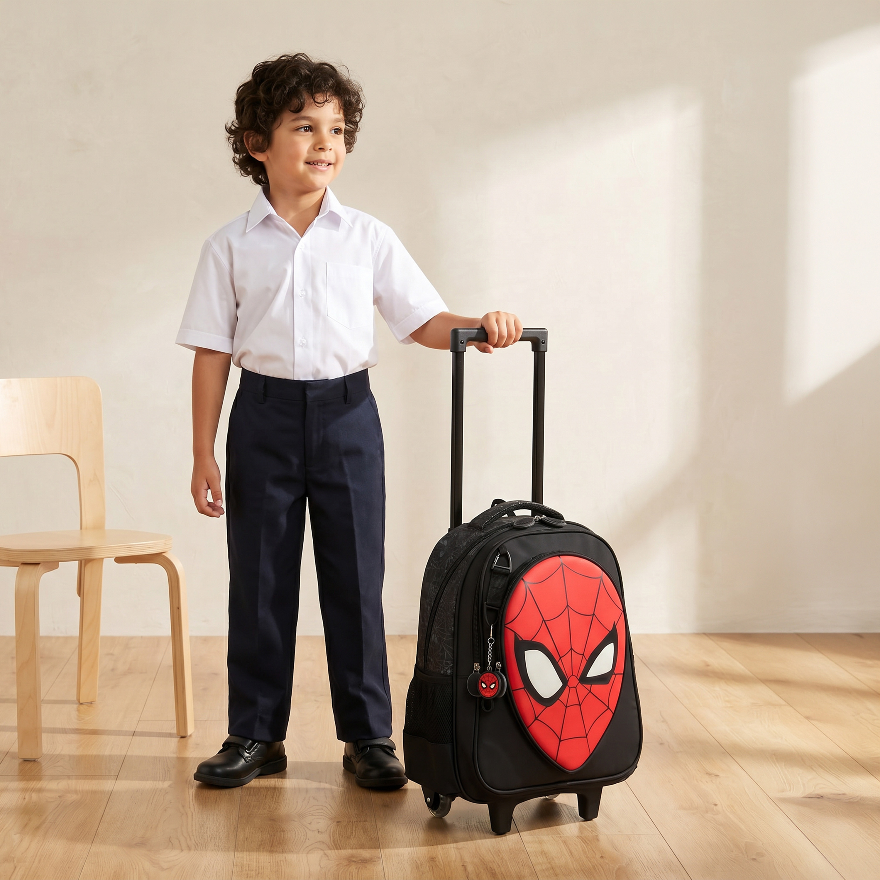 شنطة ترولي بطبعات سبايدرمان وعجلات متينة للأولاد من 5-8 سنوات - 16 بوصة-school-bagsandbackpacks-trolleybags-image-3