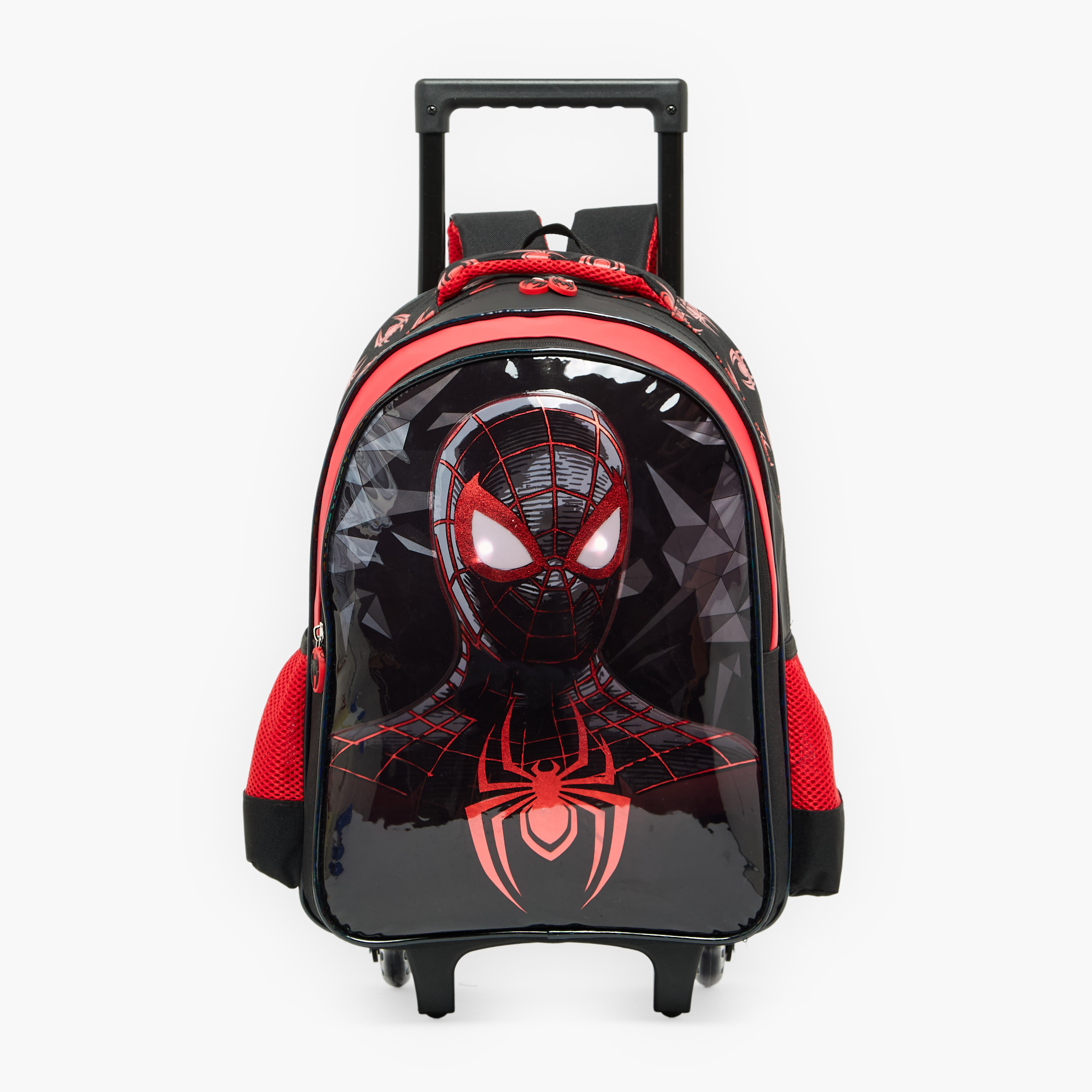 شنطة ترولي بمقبض قابل للسحب وبطبعات سبايدرمان للأولاد 5-8 سنة - 16 بوصة-school-bagsandbackpacks-trolleybags-image-1