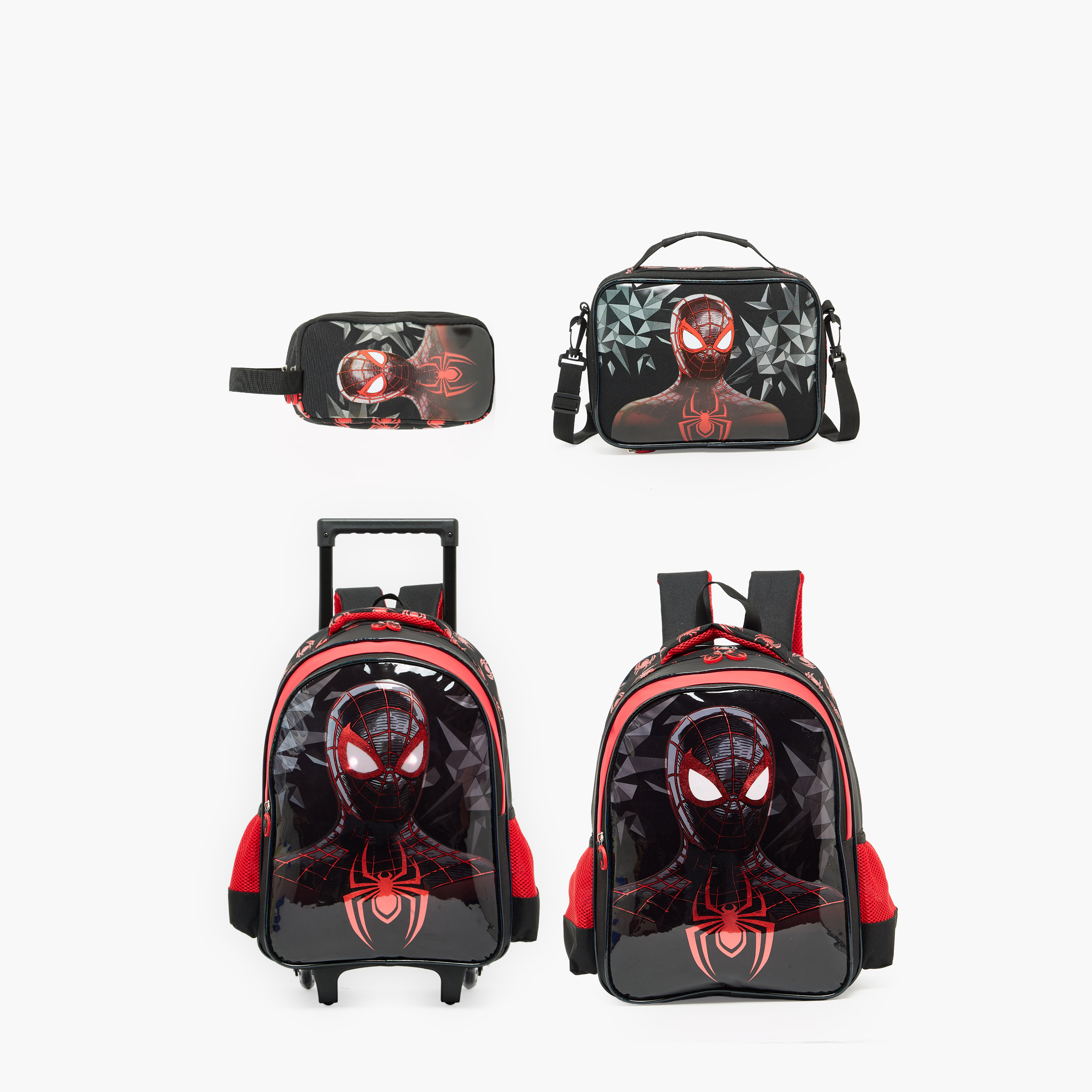 Spider-Man Print Trolley Bag for Boys 5-8 Years Retractable Handle - 16 inches-school-bagsandbackpacks-trolleybags-image-14