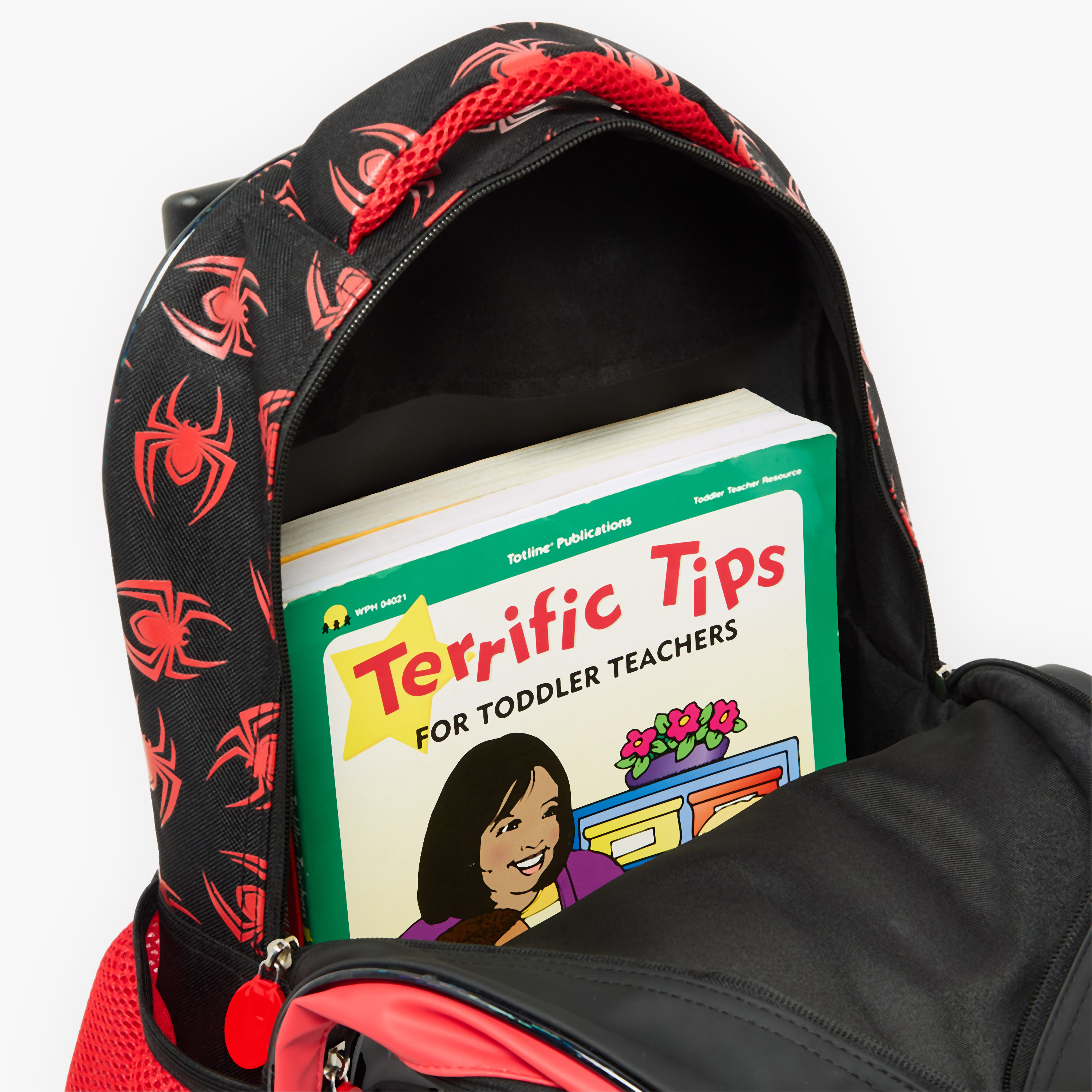 شنطة ترولي بمقبض قابل للسحب وبطبعات سبايدرمان للأولاد 5-8 سنة - 16 بوصة-school-bagsandbackpacks-trolleybags-image-7