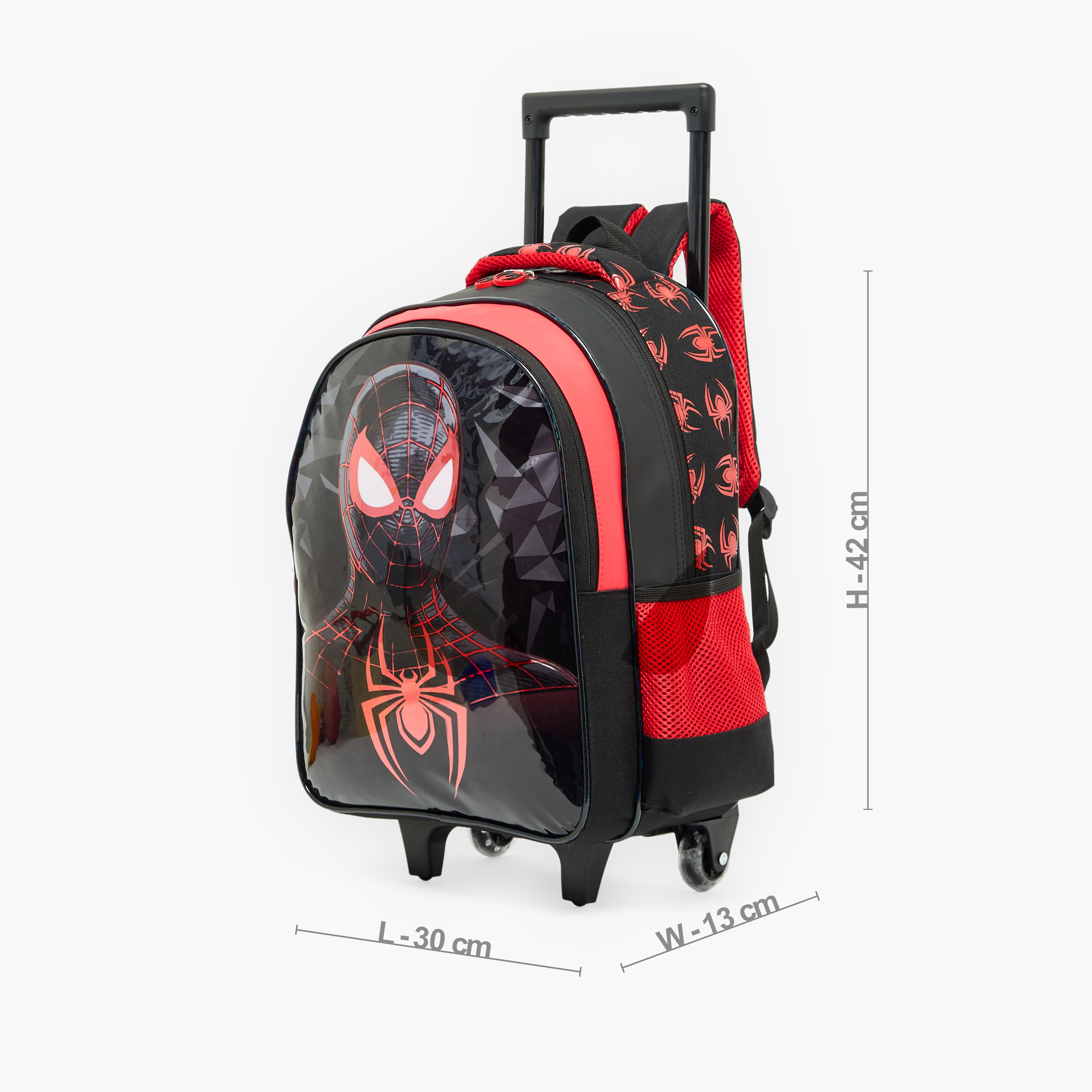 شنطة ترولي بمقبض قابل للسحب وبطبعات سبايدرمان للأولاد 5-8 سنة - 16 بوصة-school-bagsandbackpacks-trolleybags-image-8