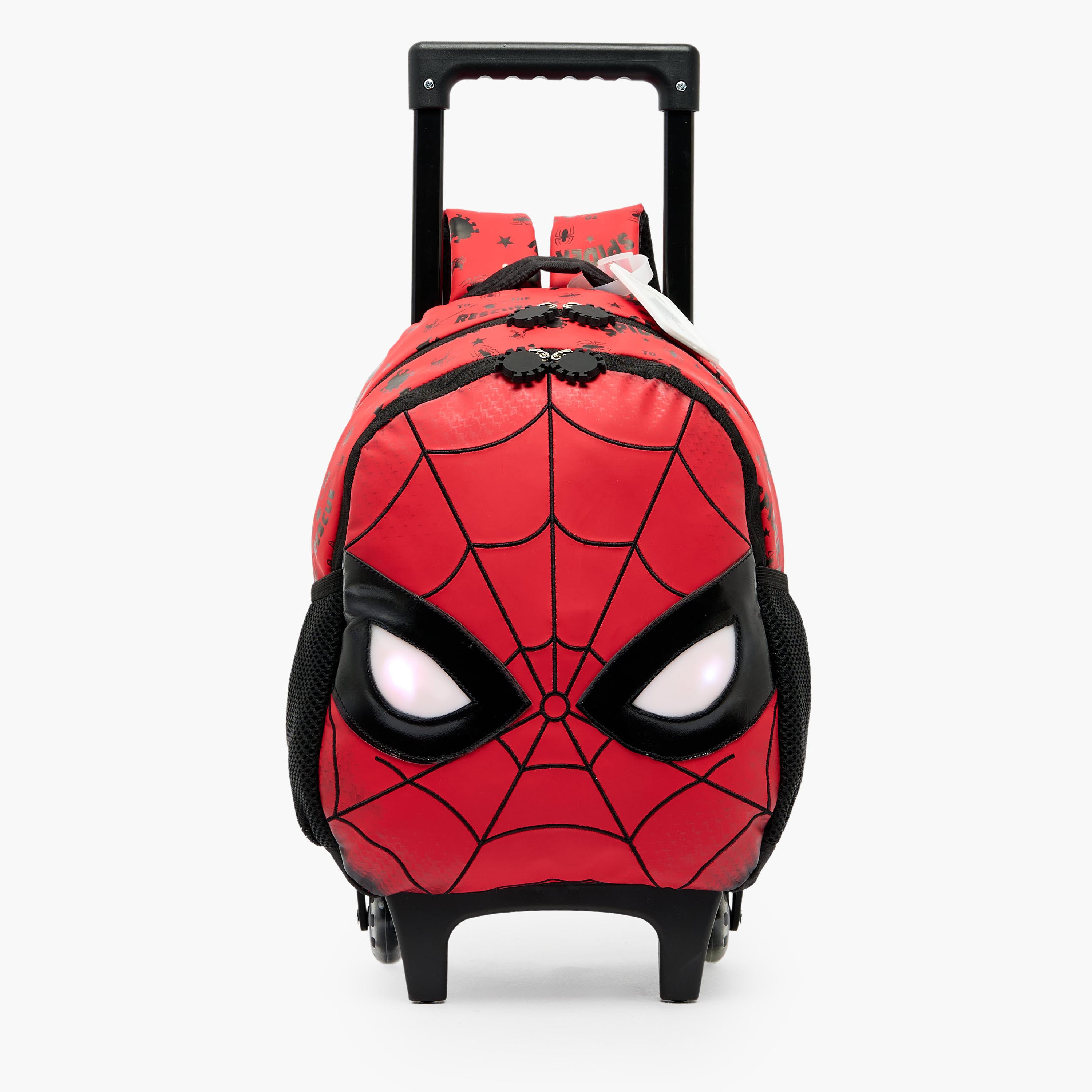 شنطة بعجلات ومقبض قابل للسحب وطبعات سبايدر مان للأولاد من 3-5 سنوات-school-bagsandbackpacks-trolleybags-image-1