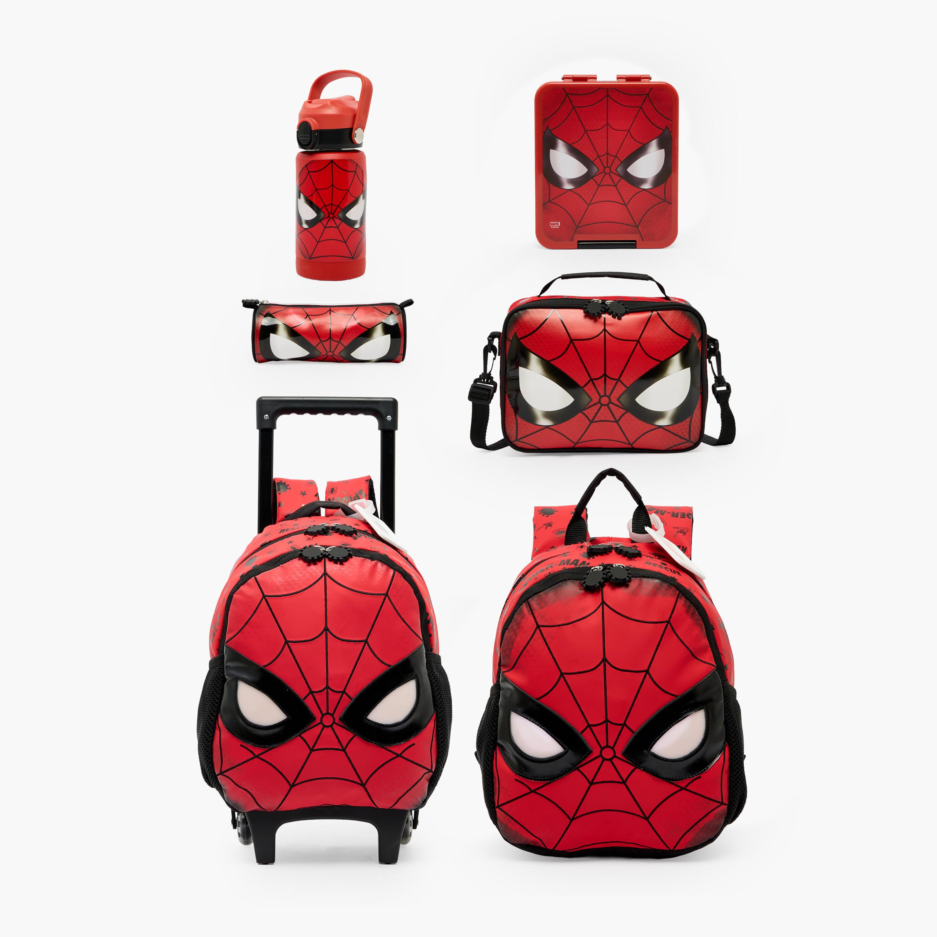 شنطة بعجلات ومقبض قابل للسحب وطبعات سبايدر مان للأولاد من 3-5 سنوات-school-bagsandbackpacks-trolleybags-image-12