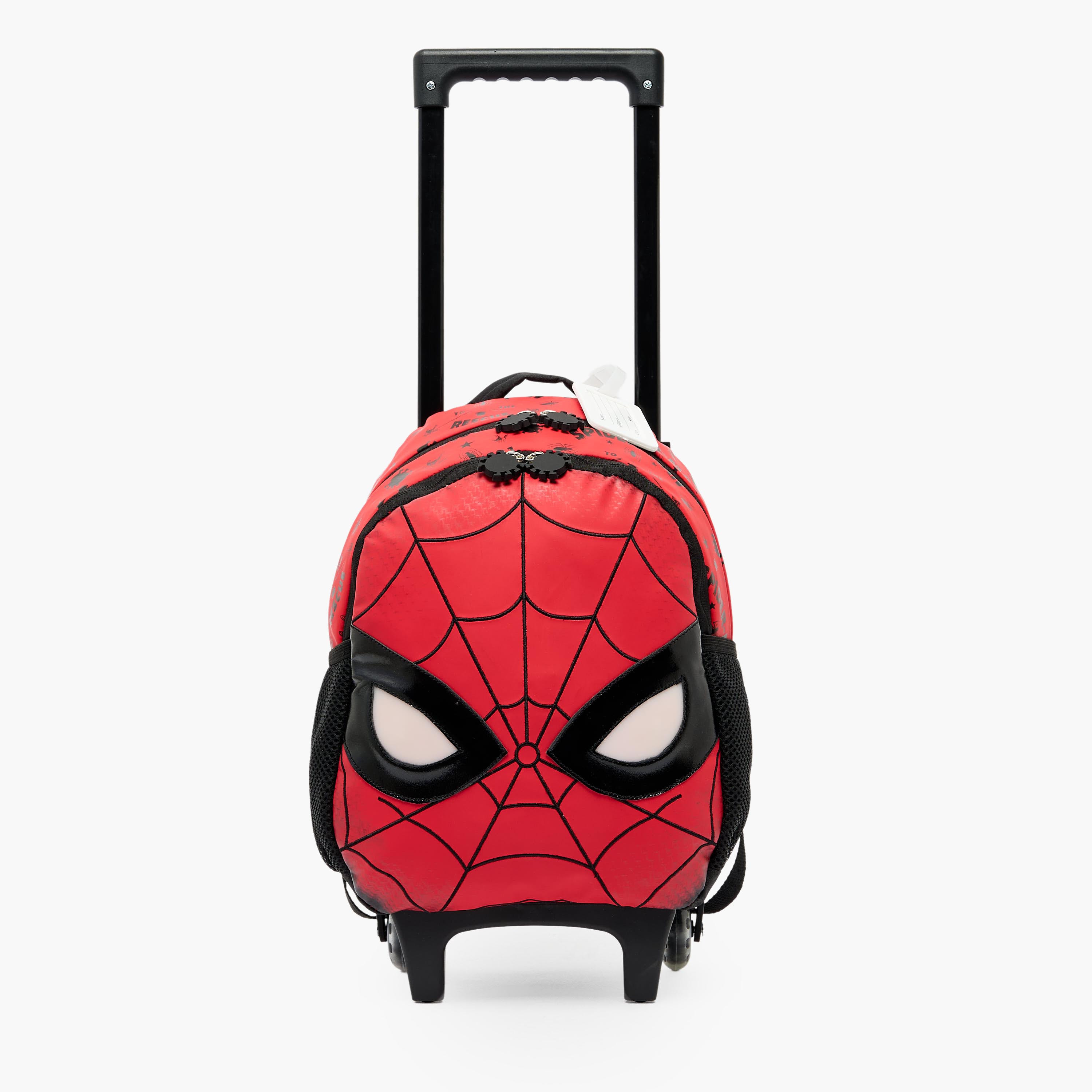 شنطة بعجلات ومقبض قابل للسحب وطبعات سبايدر مان للأولاد من 3-5 سنوات-school-bagsandbackpacks-trolleybags-image-2